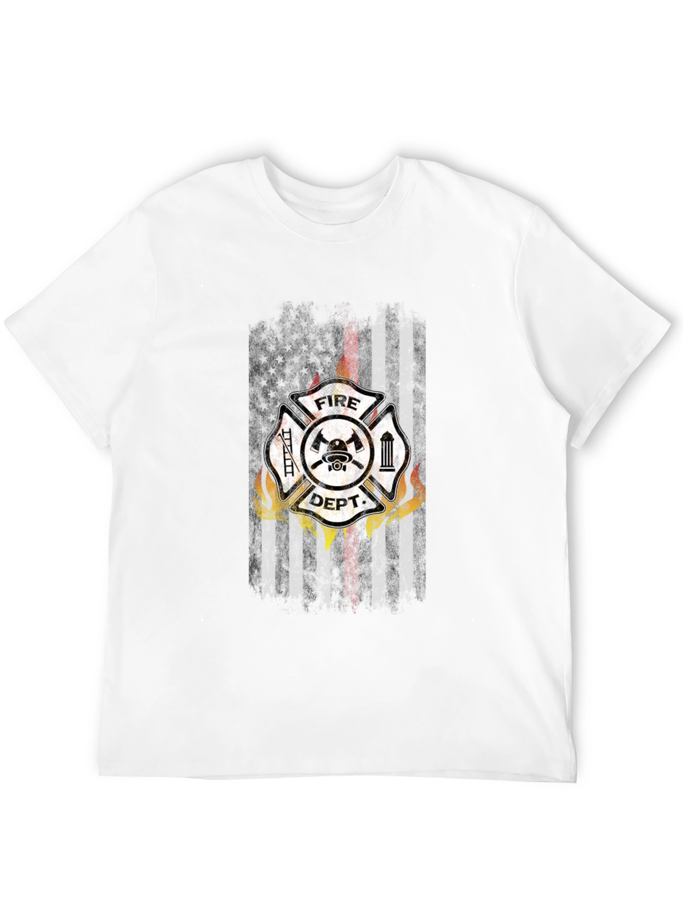 Fire Dept US Flag T-Shirt