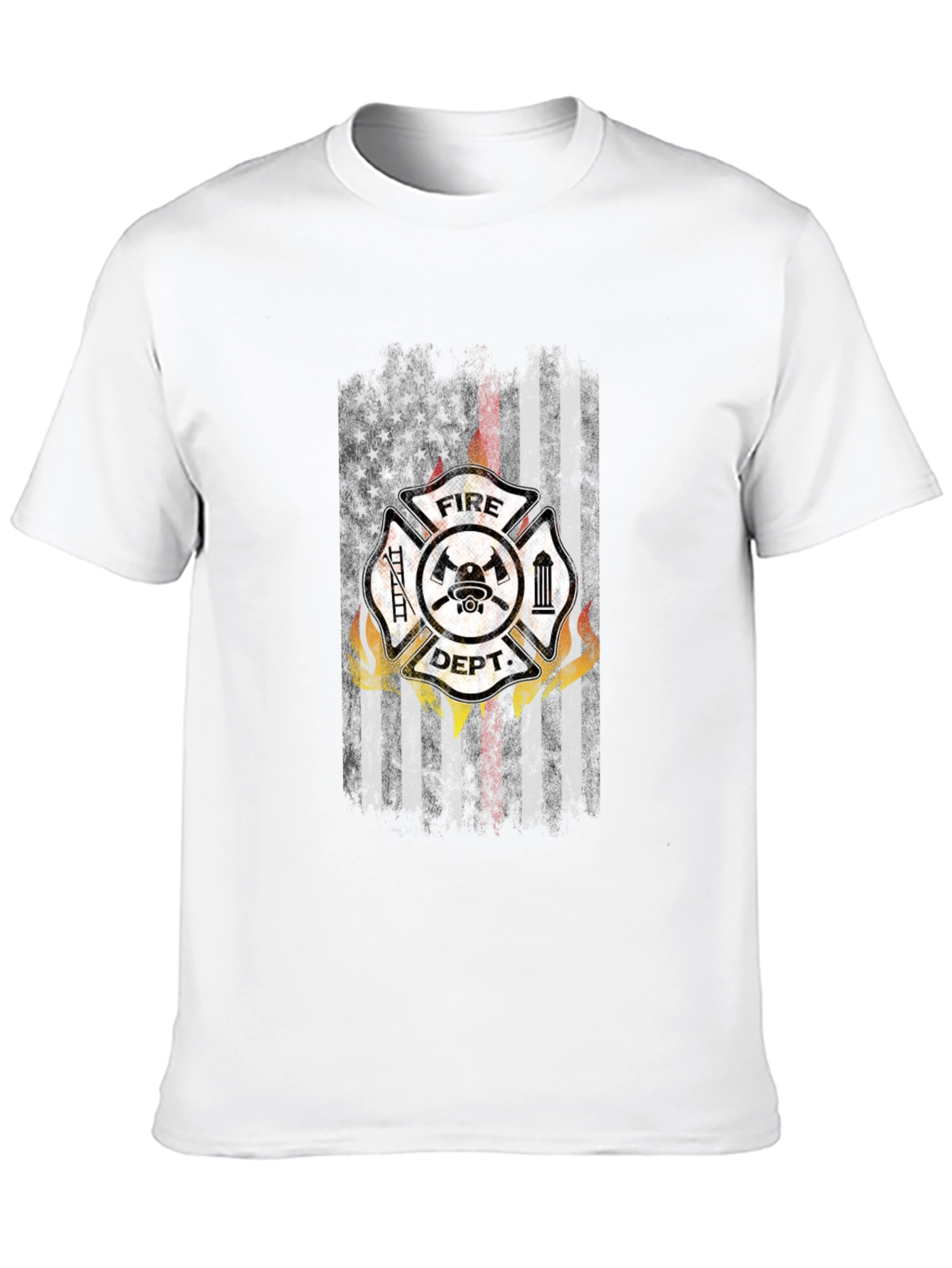 Fire Dept US Flag T-Shirt