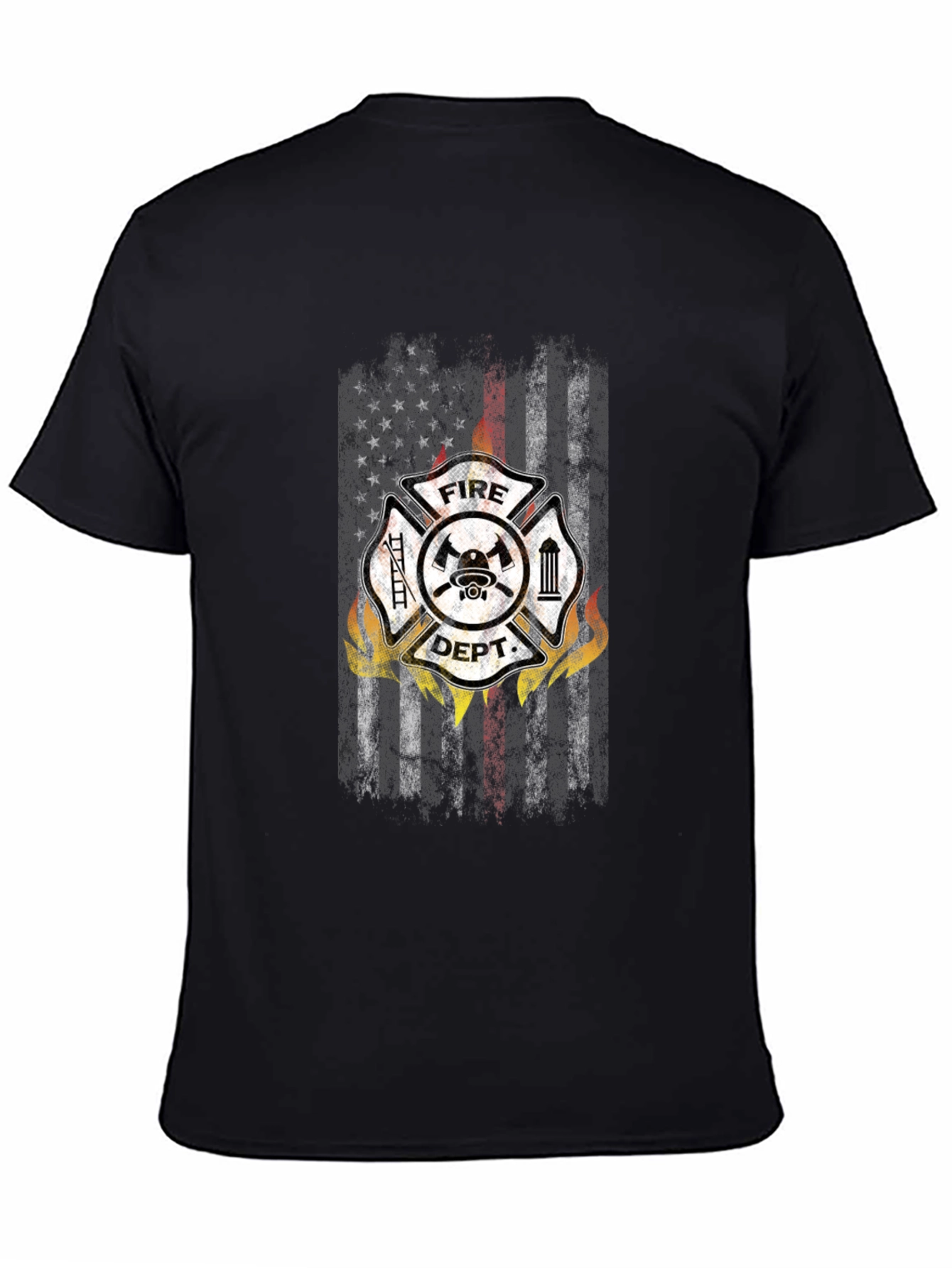 Fire Dept US Flag T-Shirt