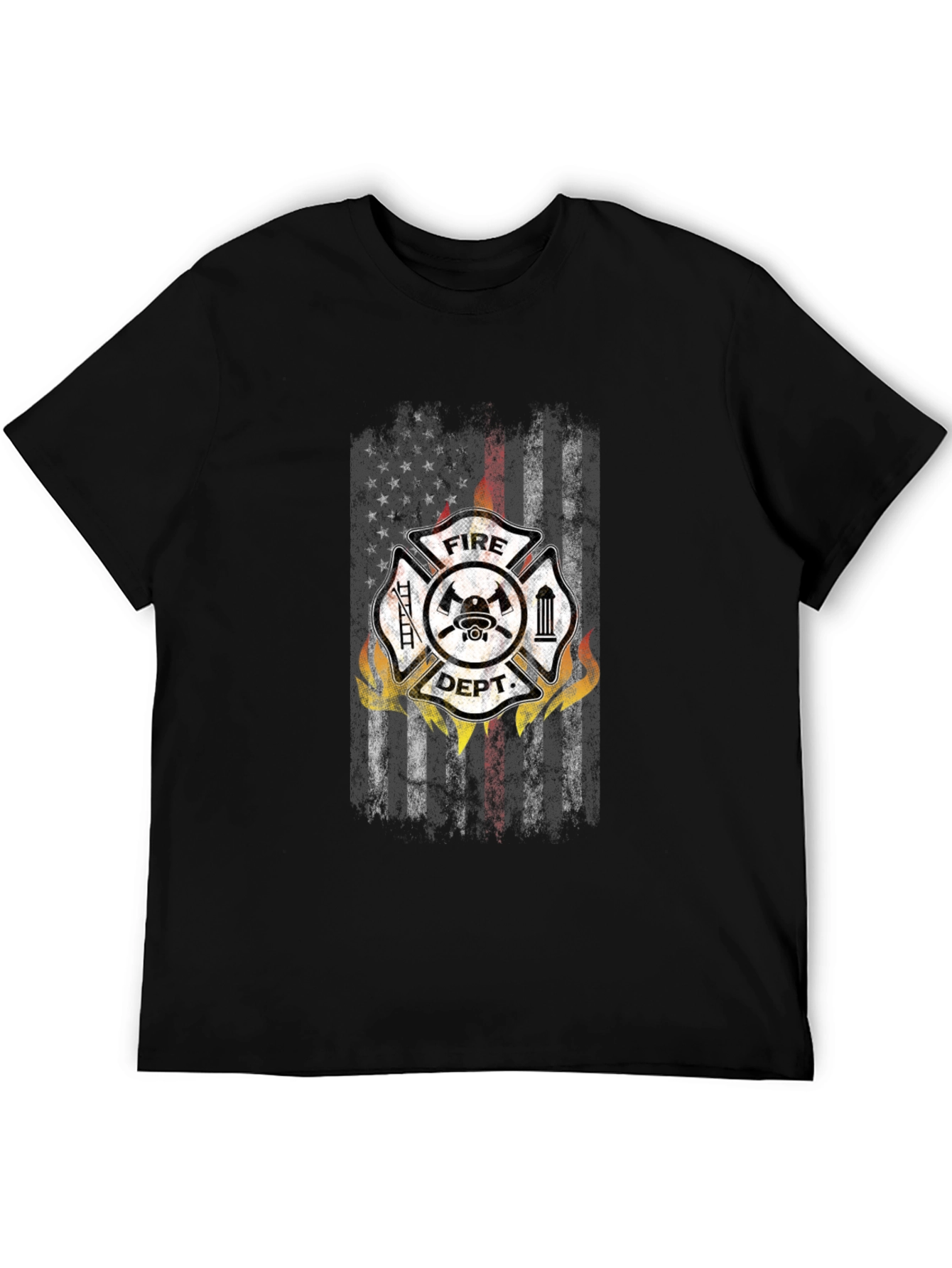 Fire Dept US Flag T-Shirt