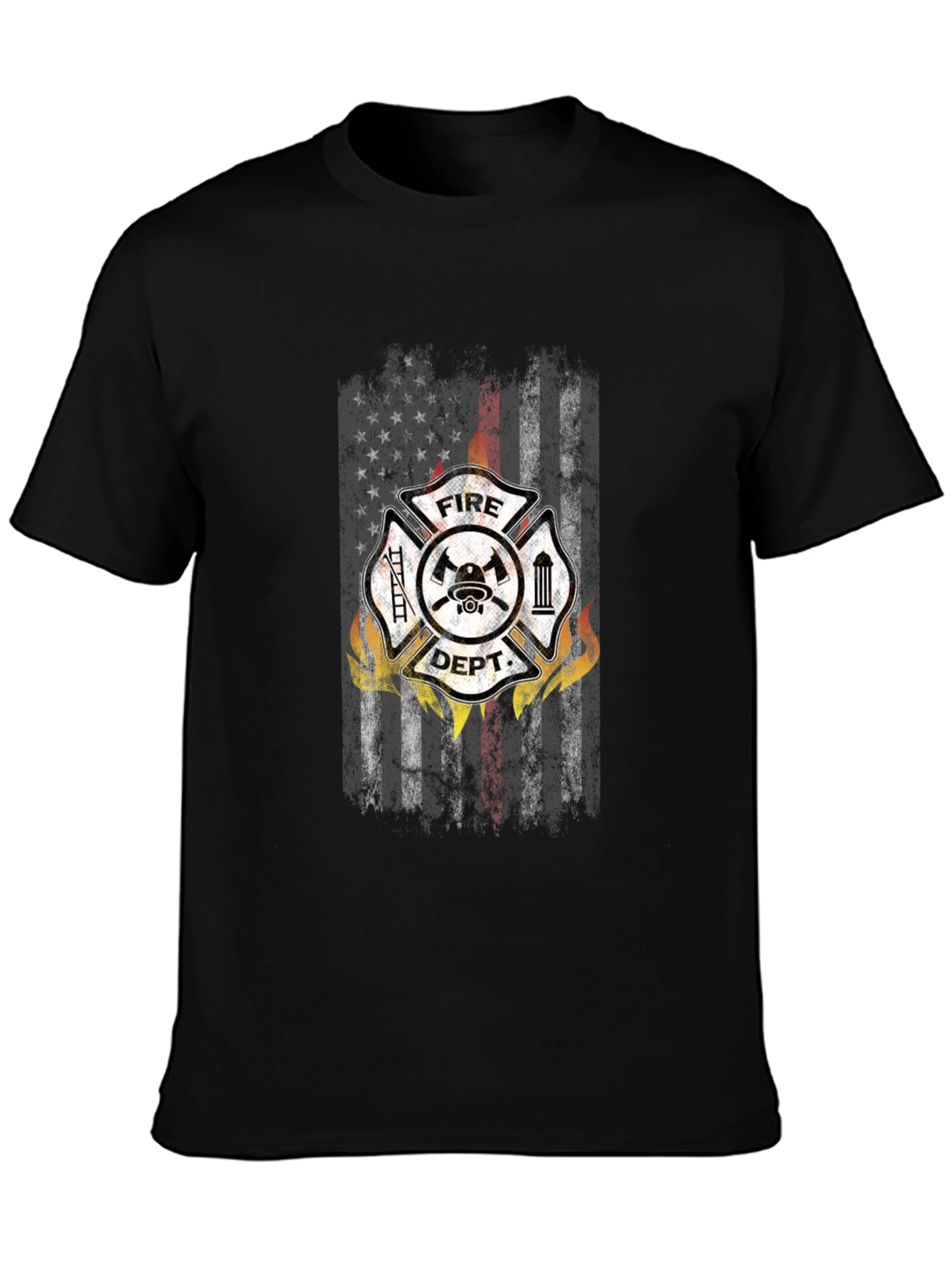 Fire Dept US Flag T-Shirt