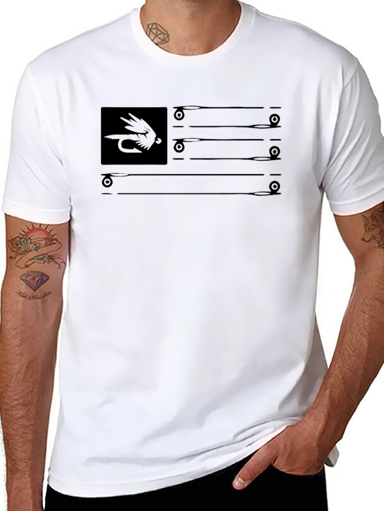 Fly Fishing American Flag T-Shirt