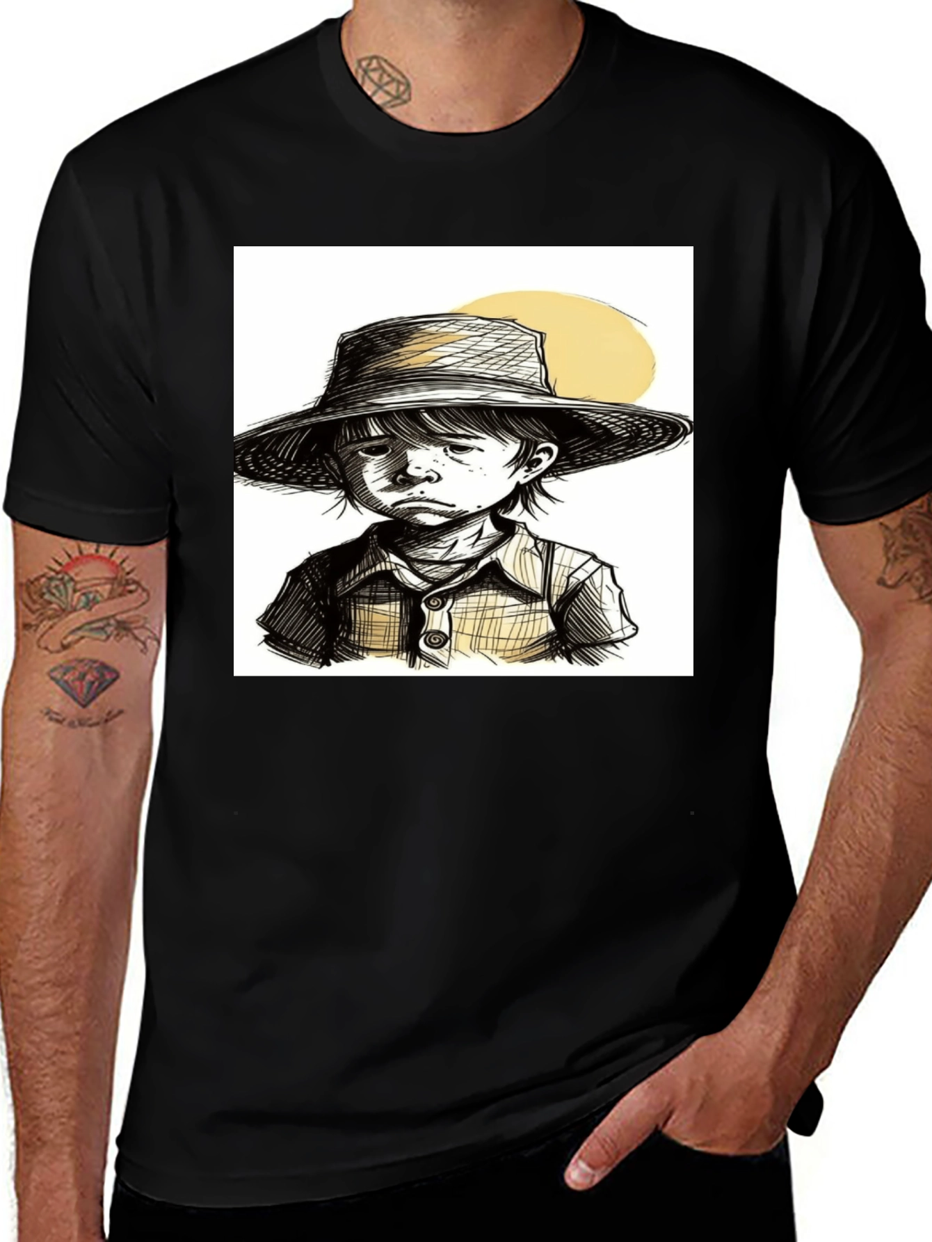Sketchy Boy T-Shirt: Unique Hand-Drawn Style