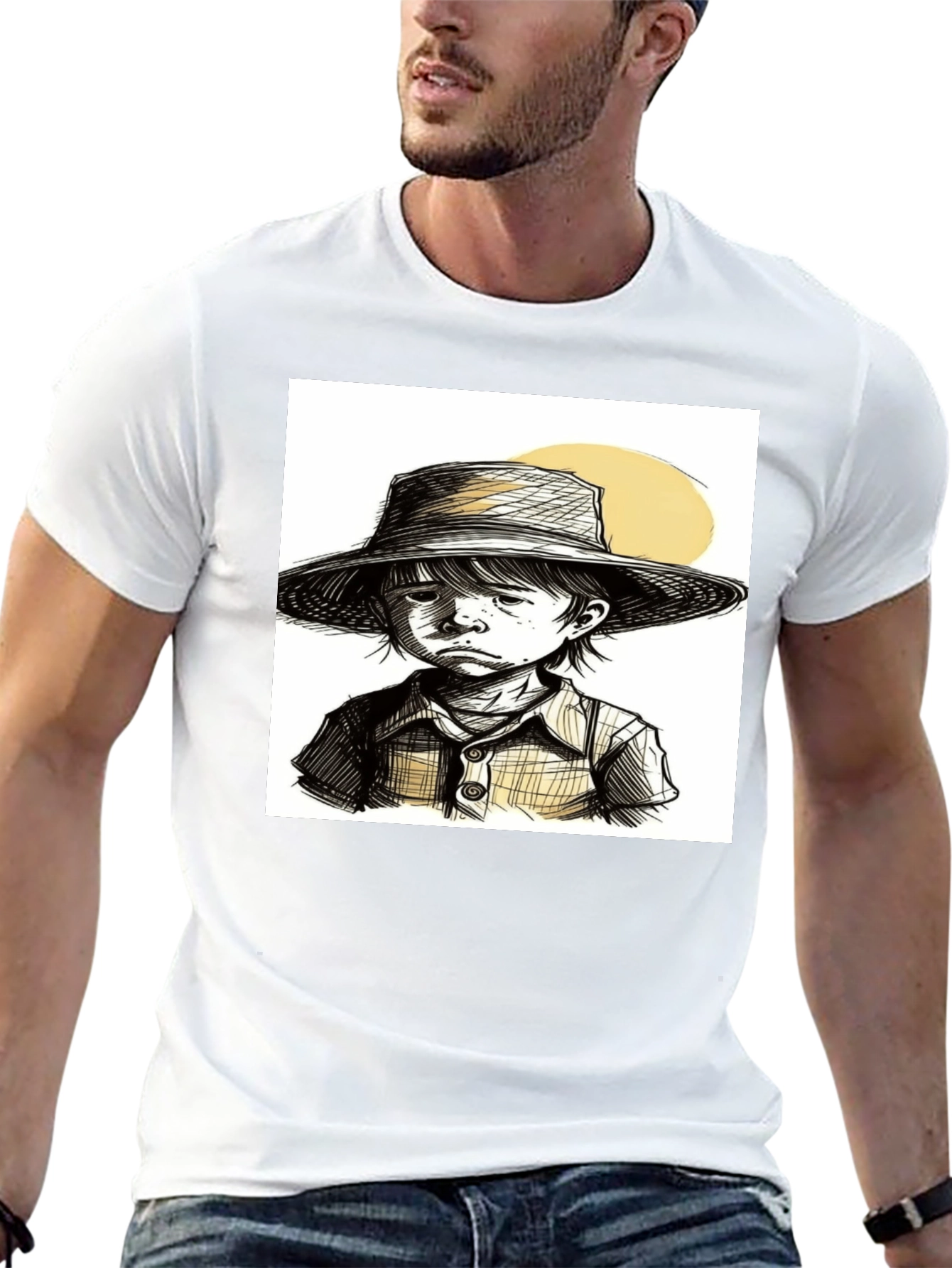 Sketchy Boy T-Shirt: Unique Hand-Drawn Style