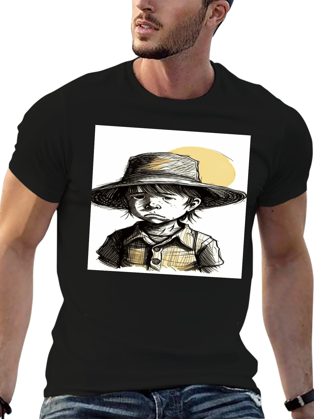 Sketchy Boy T-Shirt: Unique Hand-Drawn Style