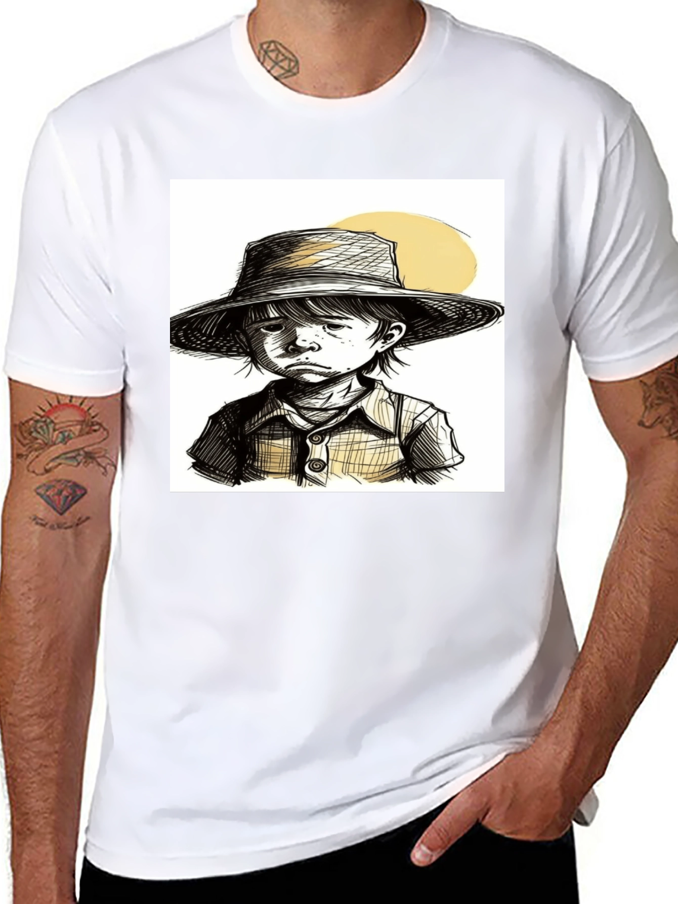 Sketchy Boy T-Shirt: Unique Hand-Drawn Style