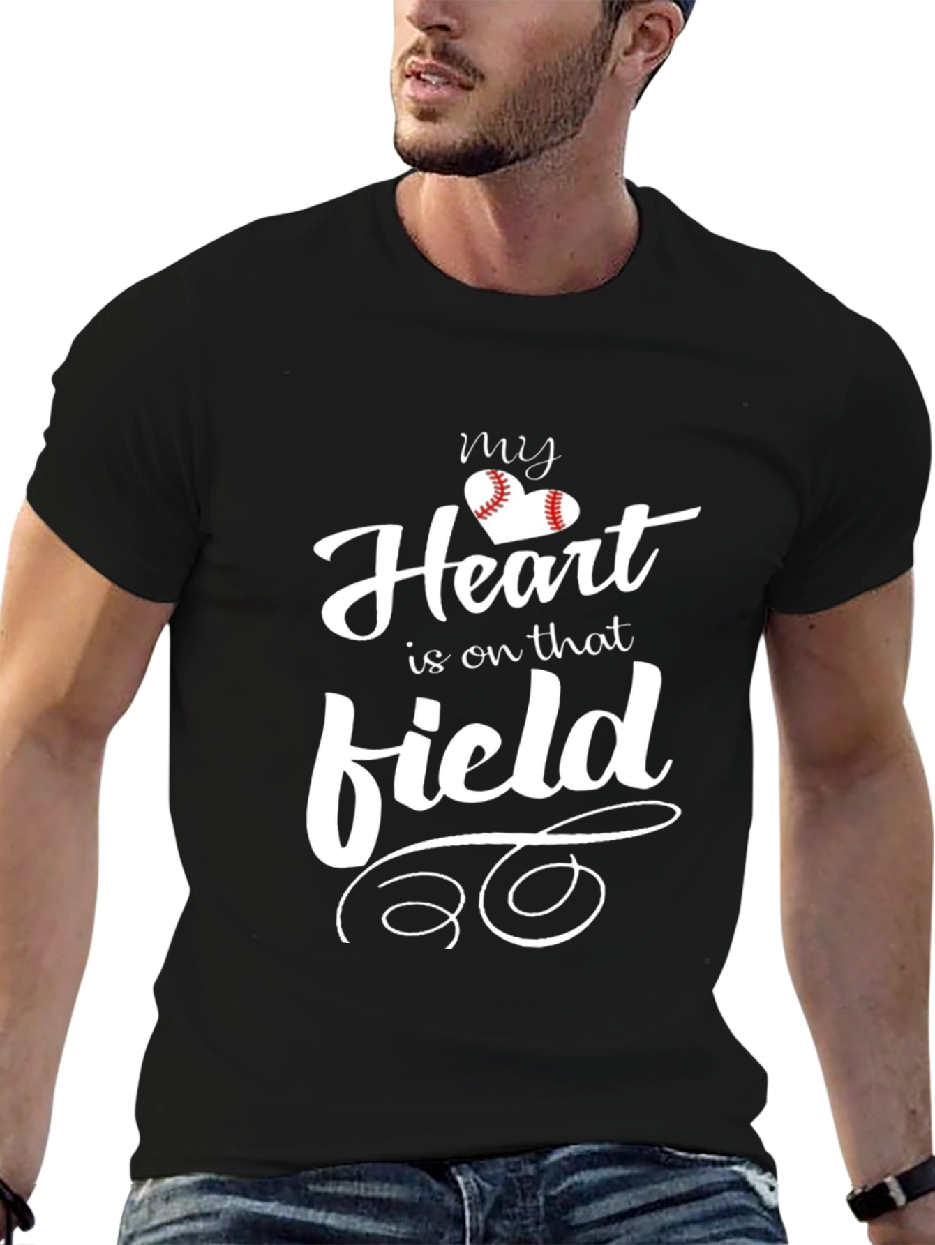 Baseball Heart T-Shirt for Sports Fans