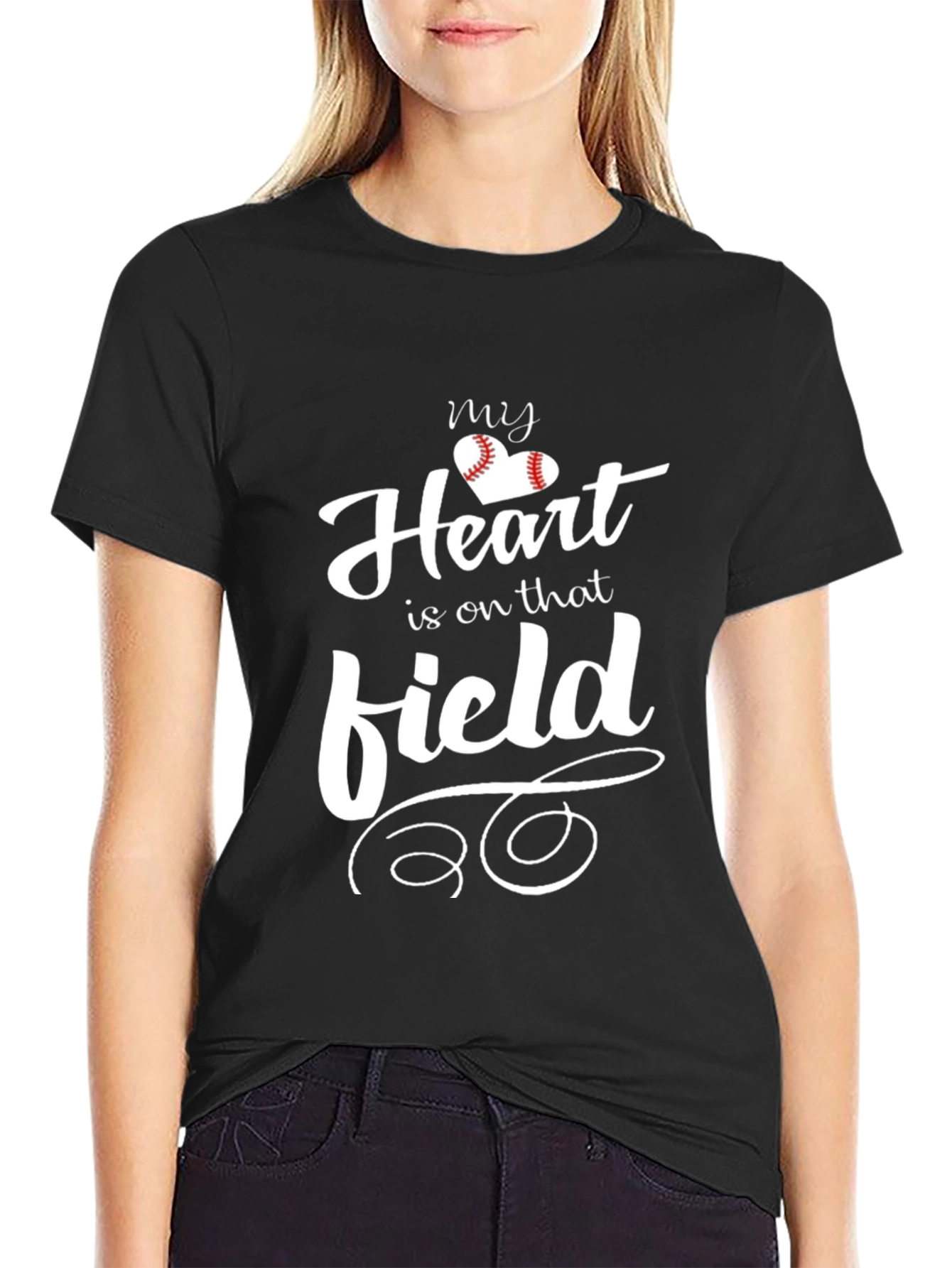 Baseball Heart T-Shirt for Sports Fans