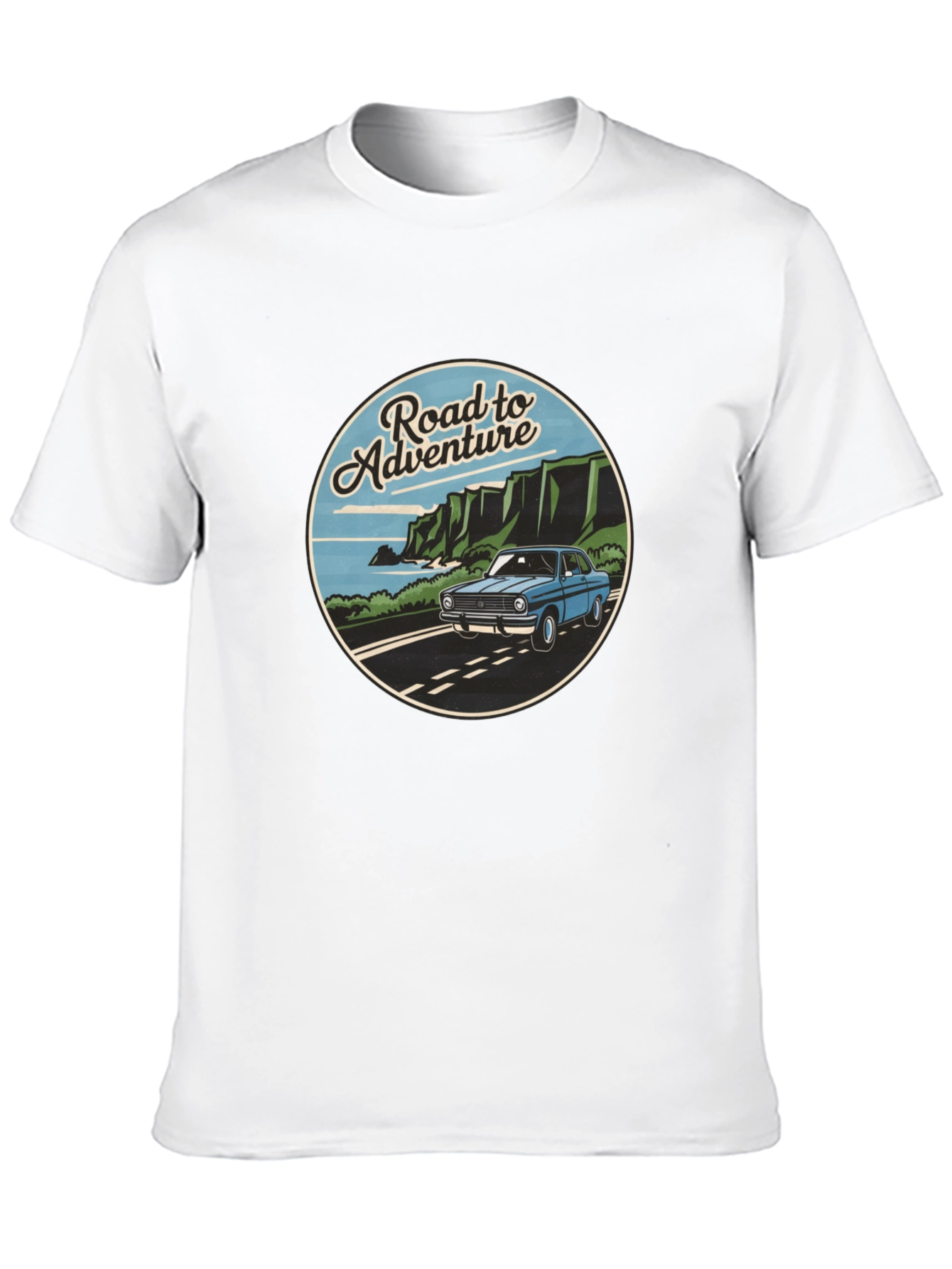 Road to Adventure Graphic Tee - Black Casual T-Shirt