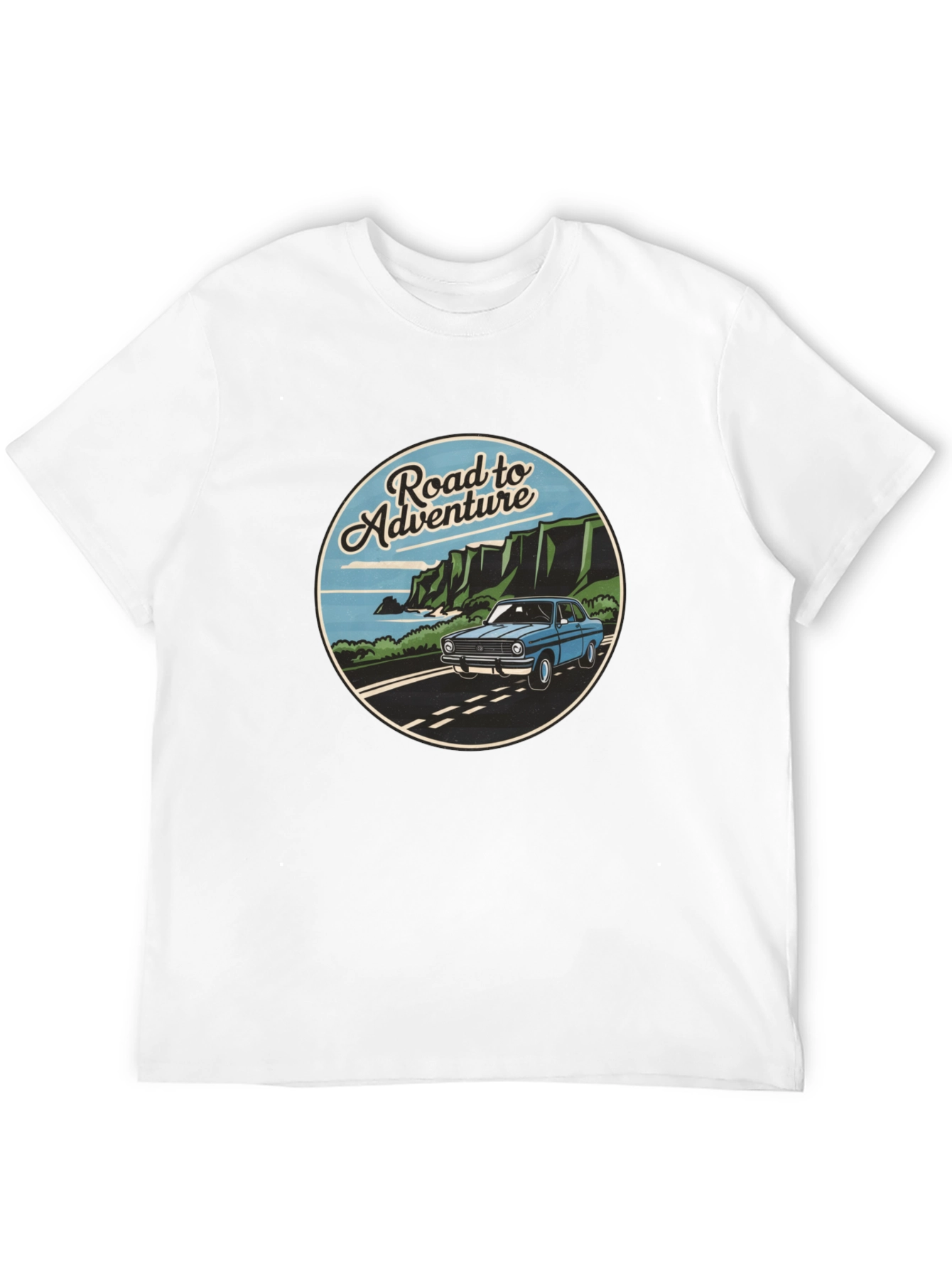 Road to Adventure Graphic Tee - Black Casual T-Shirt