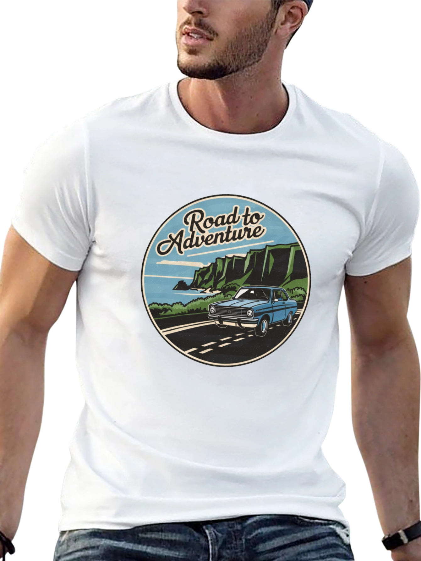 Road to Adventure Graphic Tee - Black Casual T-Shirt