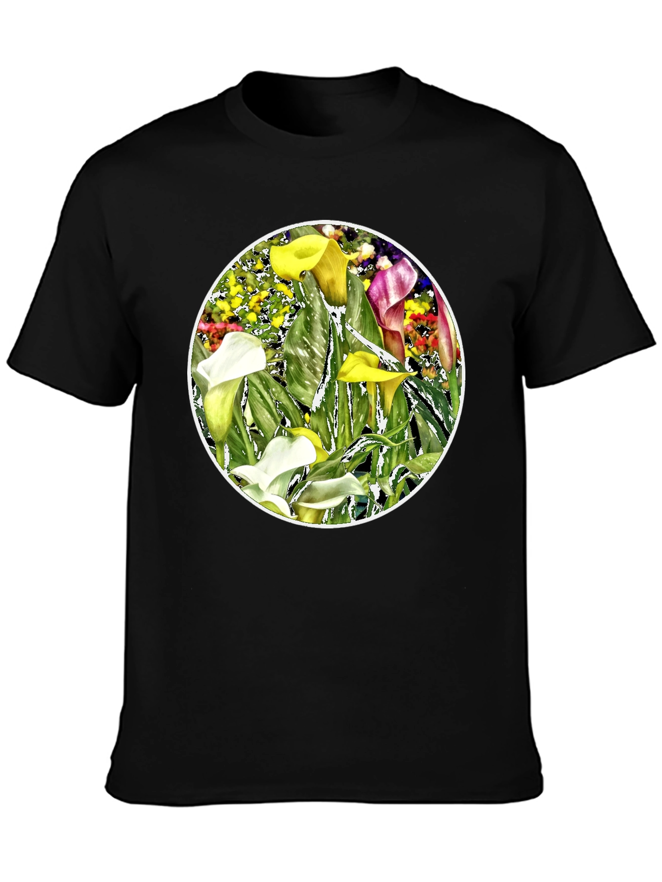 Floral T-Shirt: Vibrant Calla Lily Design