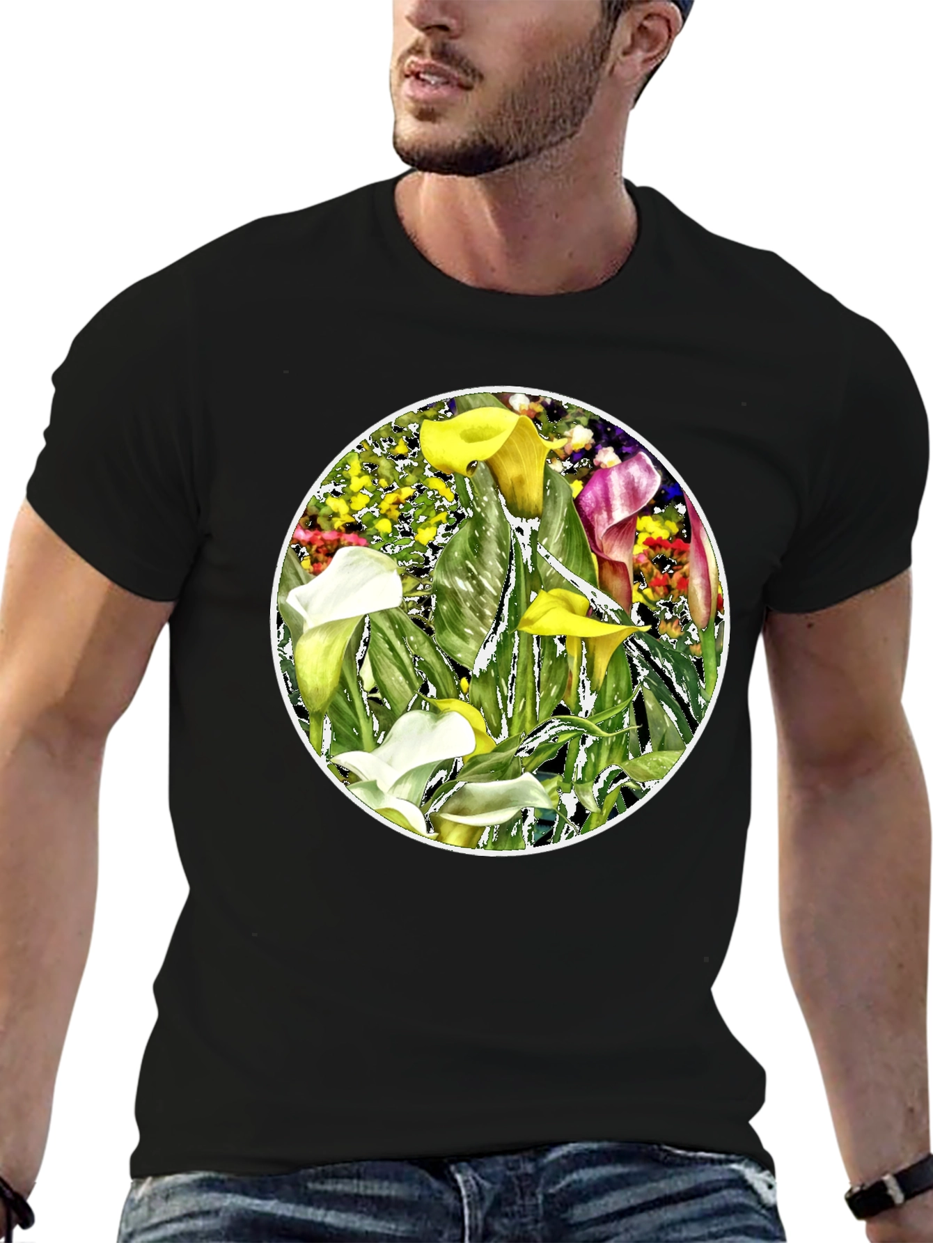 Floral T-Shirt: Vibrant Calla Lily Design