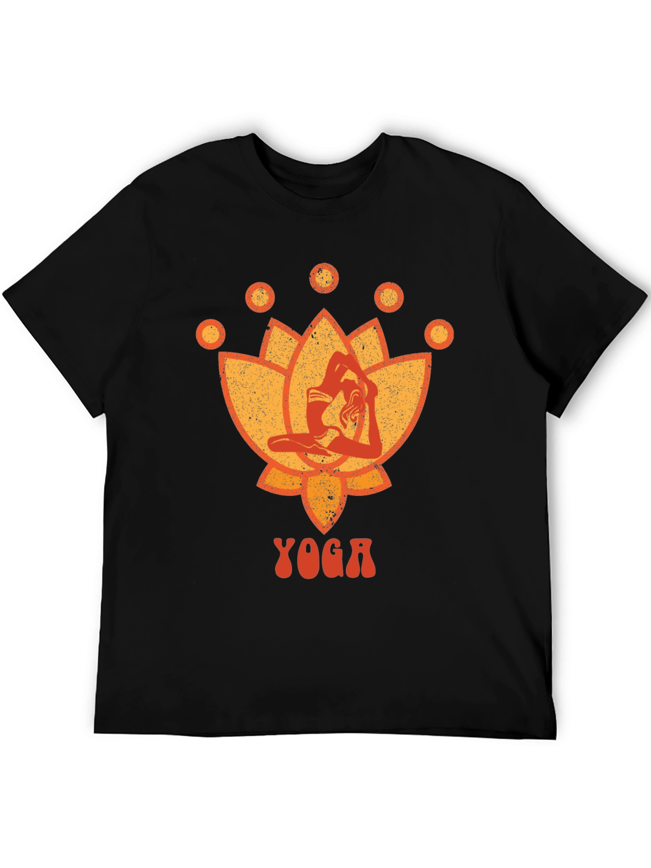 Yoga Lotus Graphic Tee - Black Cotton T-Shirt