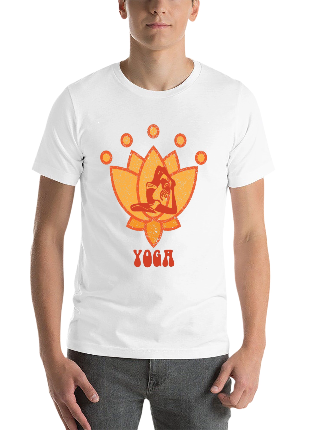 Yoga Lotus Graphic Tee - Black Cotton T-Shirt