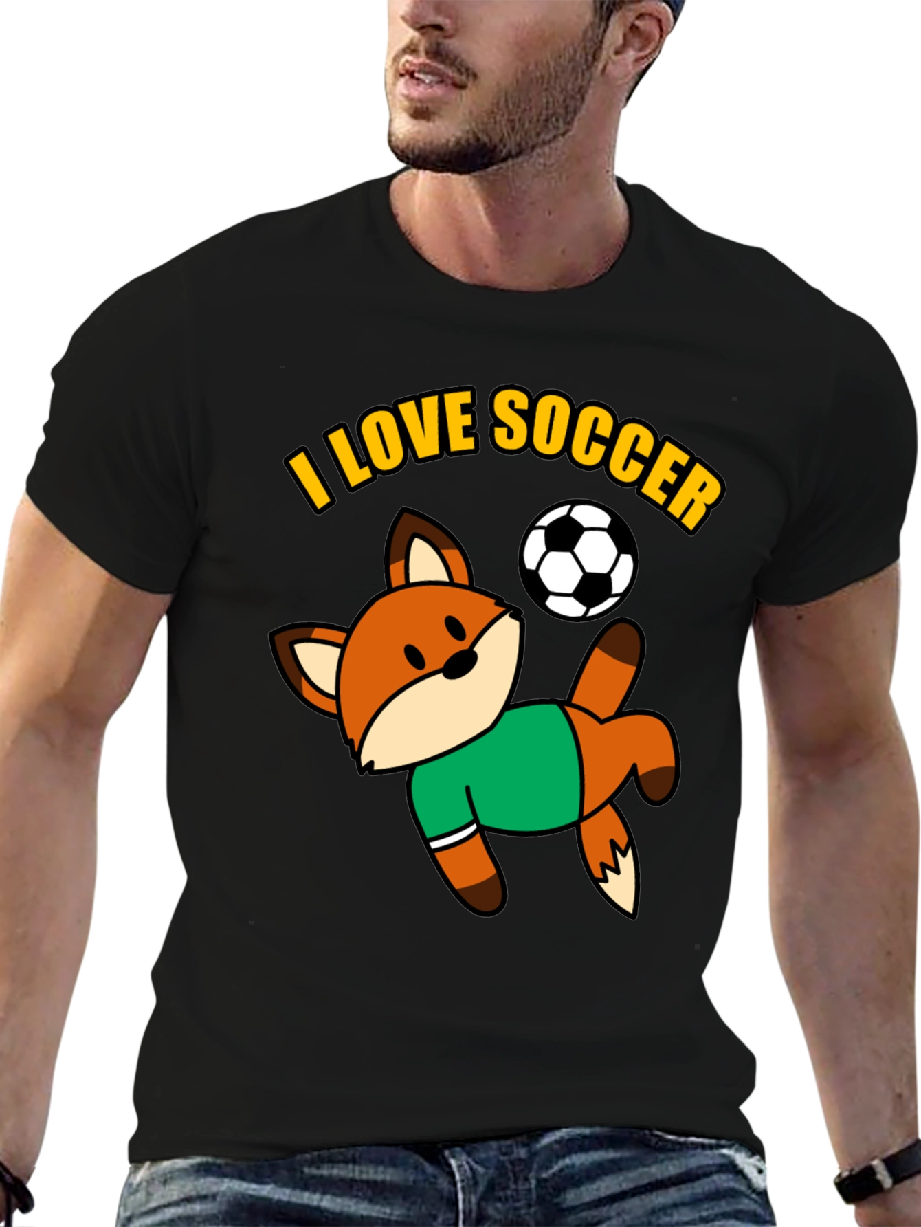I Love Soccer Fox Graphic Tee