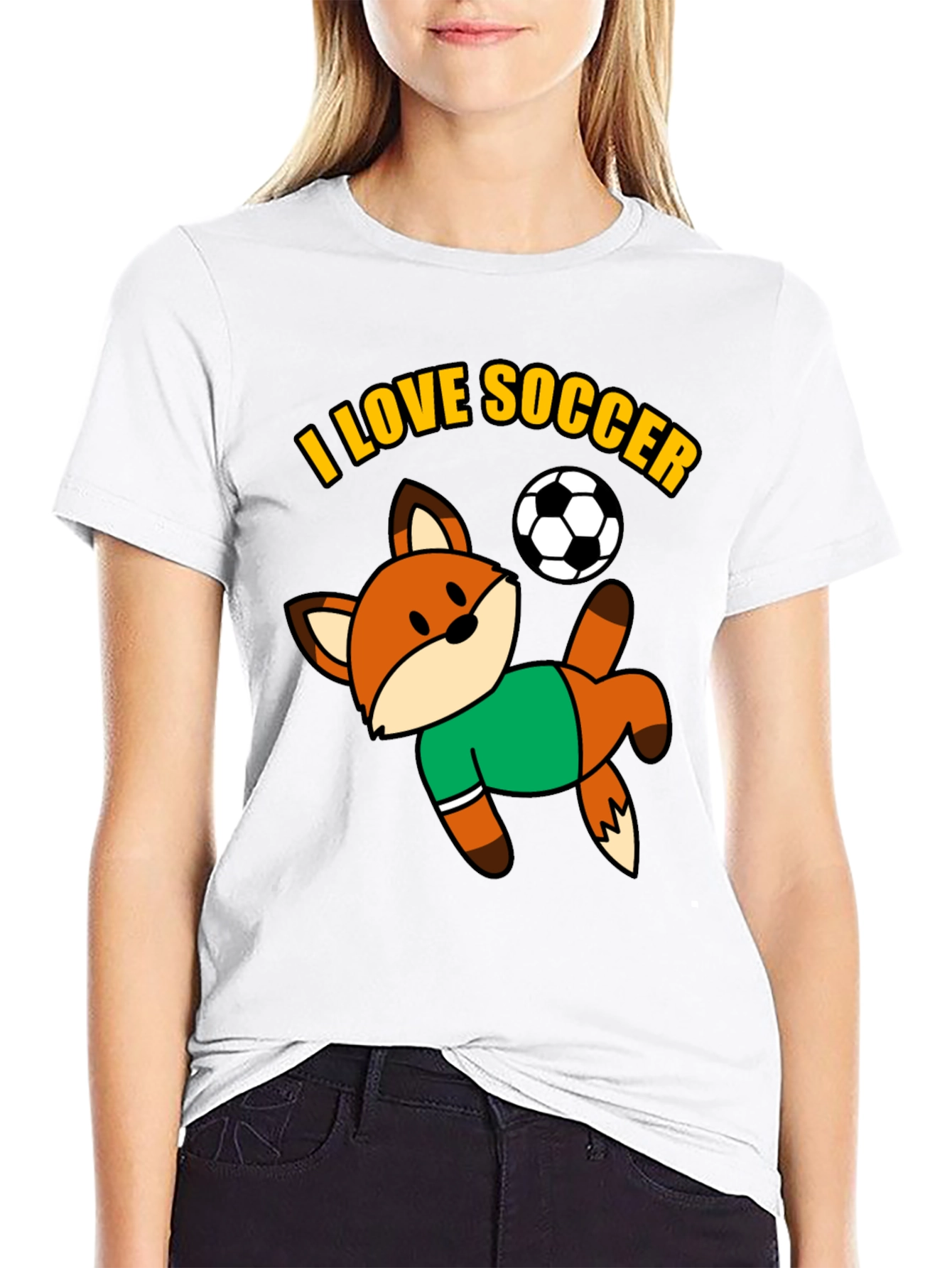 I Love Soccer Fox Graphic Tee