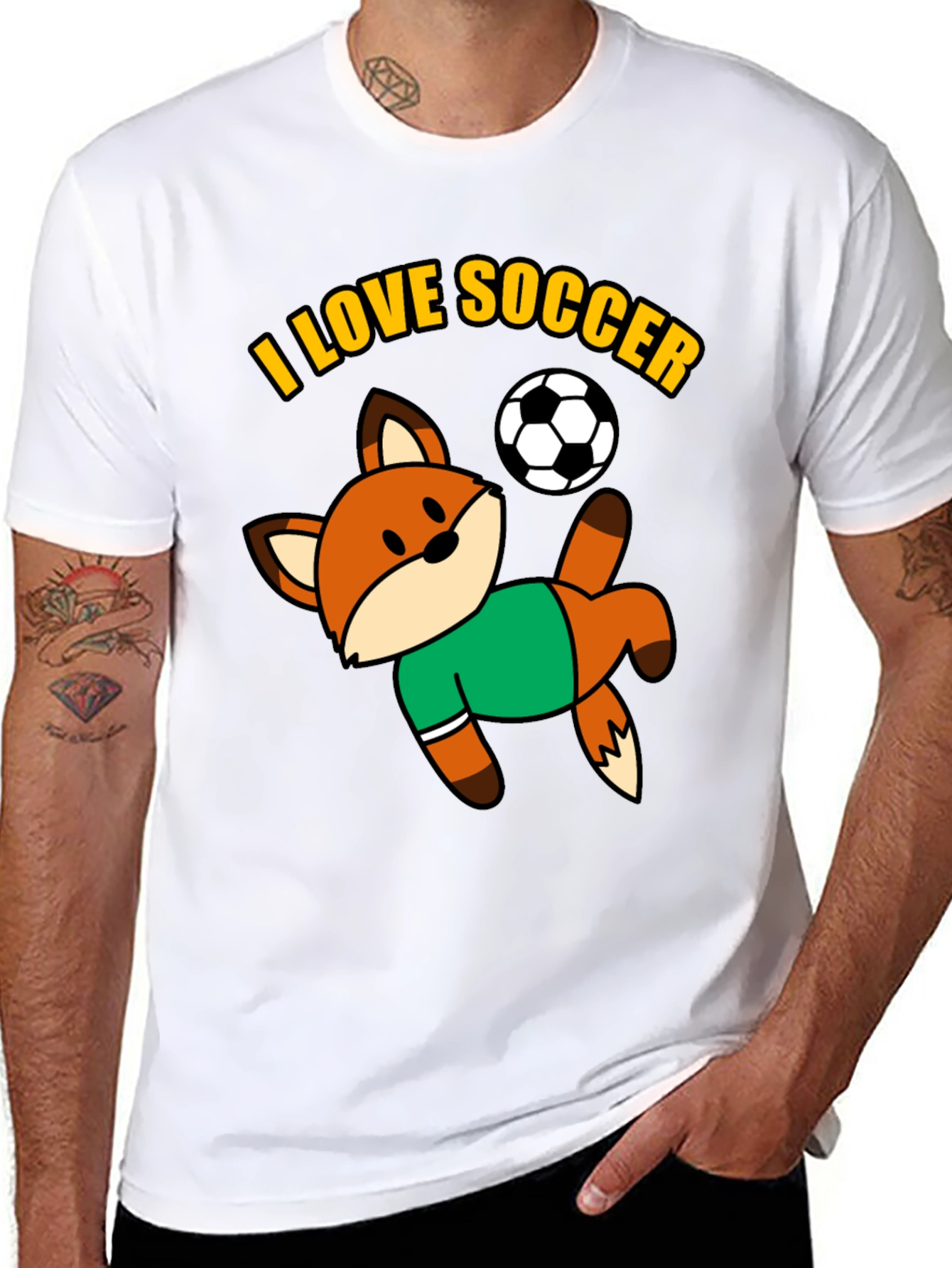 I Love Soccer Fox Graphic Tee