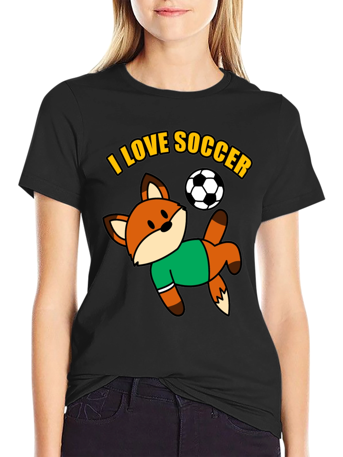 I Love Soccer Fox Graphic Tee