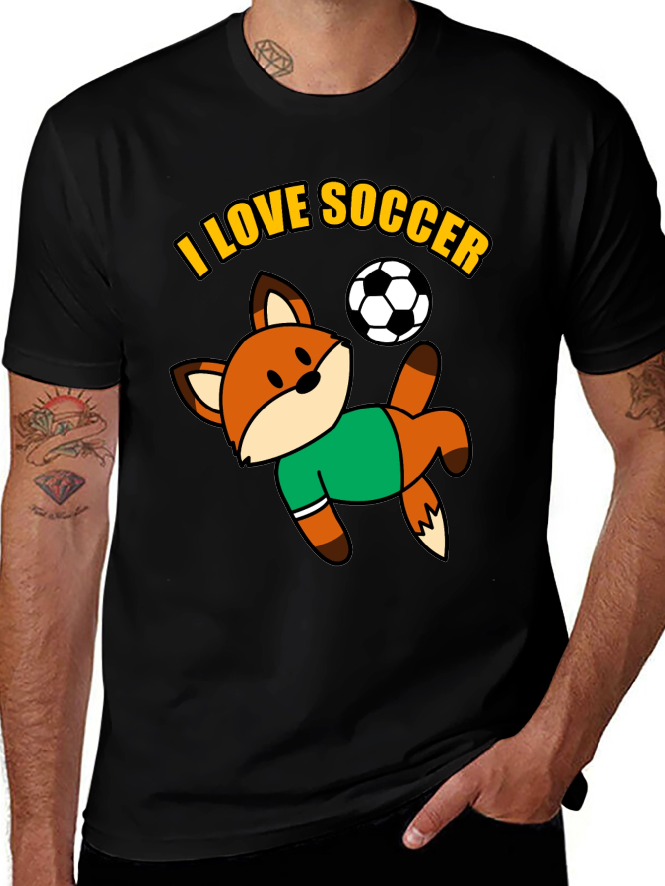 I Love Soccer Fox Graphic Tee