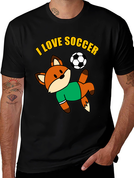 I Love Soccer Fox Graphic Tee