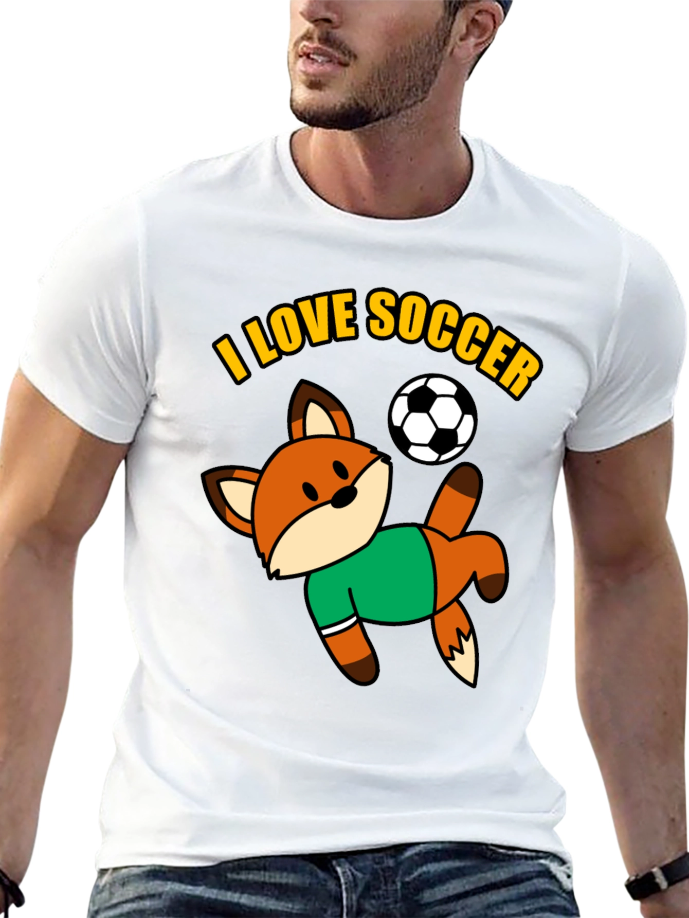 I Love Soccer Fox Graphic Tee
