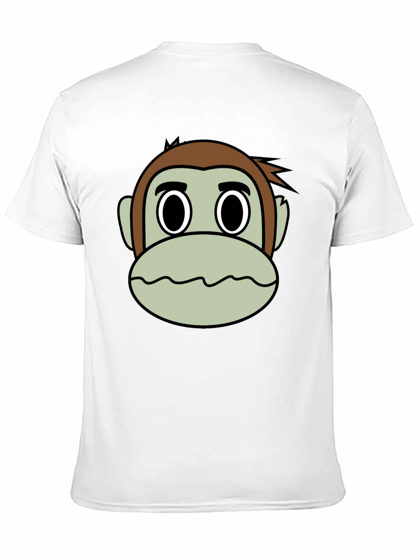 Funny Monkey Face Graphic T-Shirt - Casual Black Tee