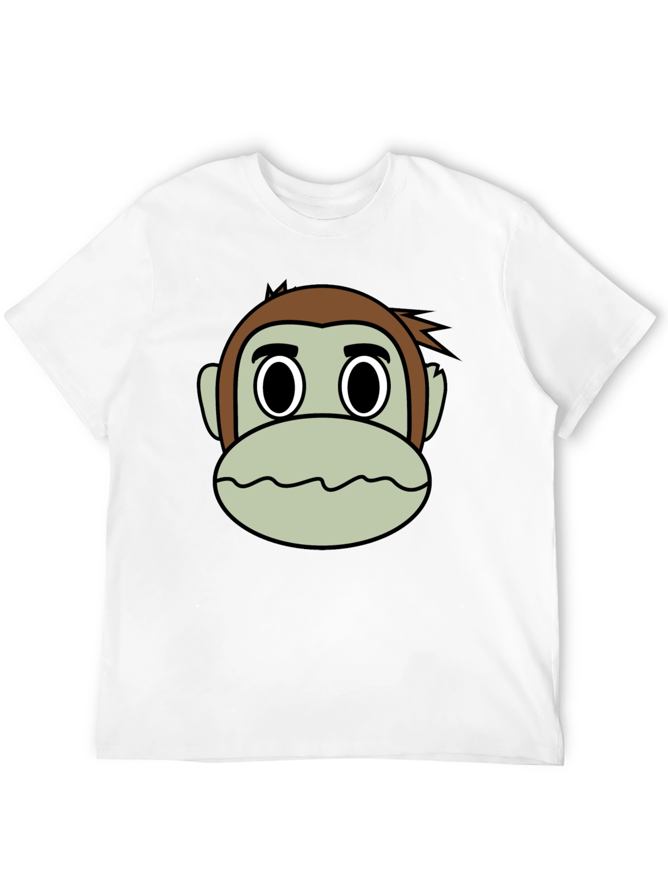 Funny Monkey Face Graphic T-Shirt - Casual Black Tee