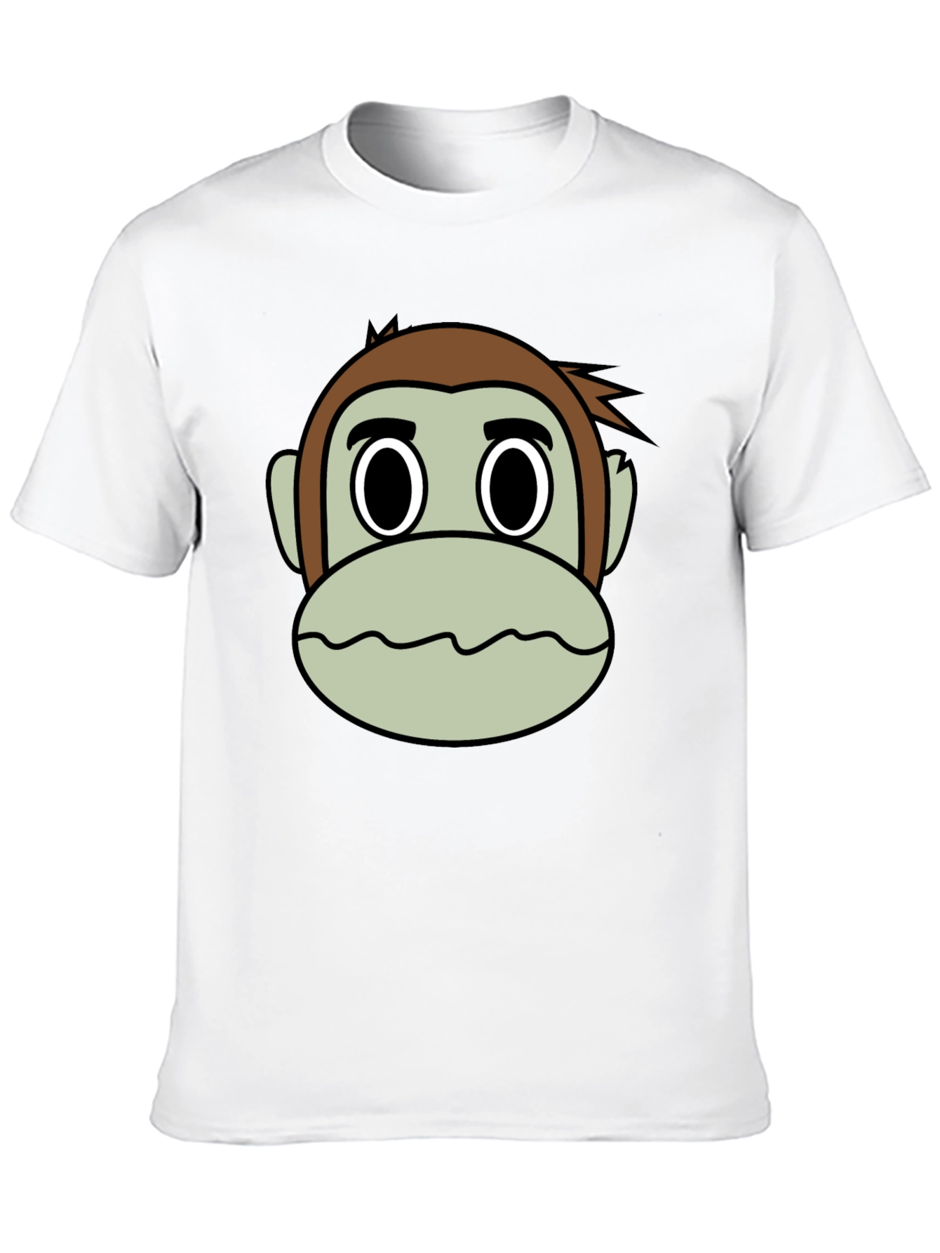 Funny Monkey Face Graphic T-Shirt - Casual Black Tee