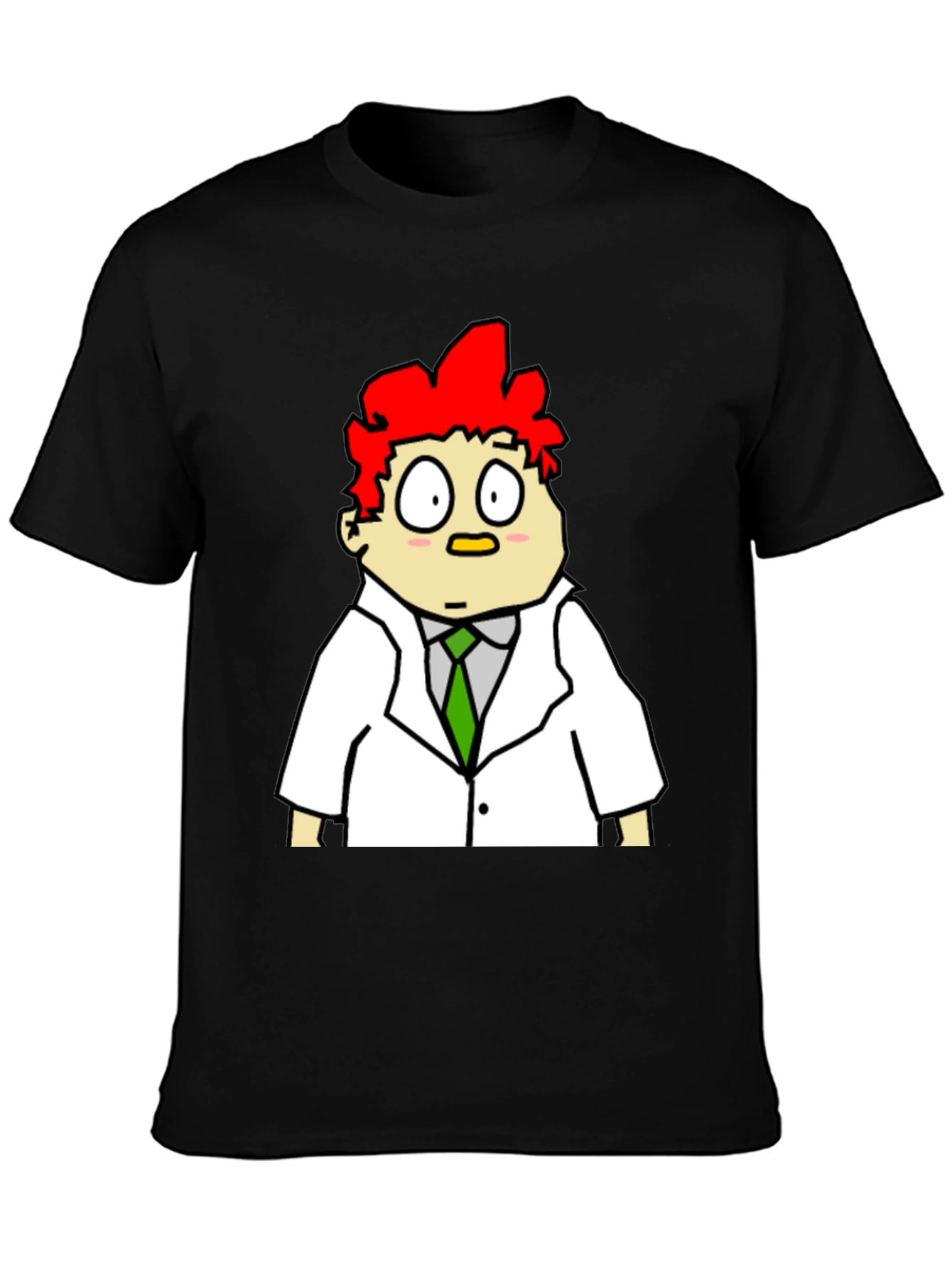 Cartoon Scientist Graphic Tee - Black