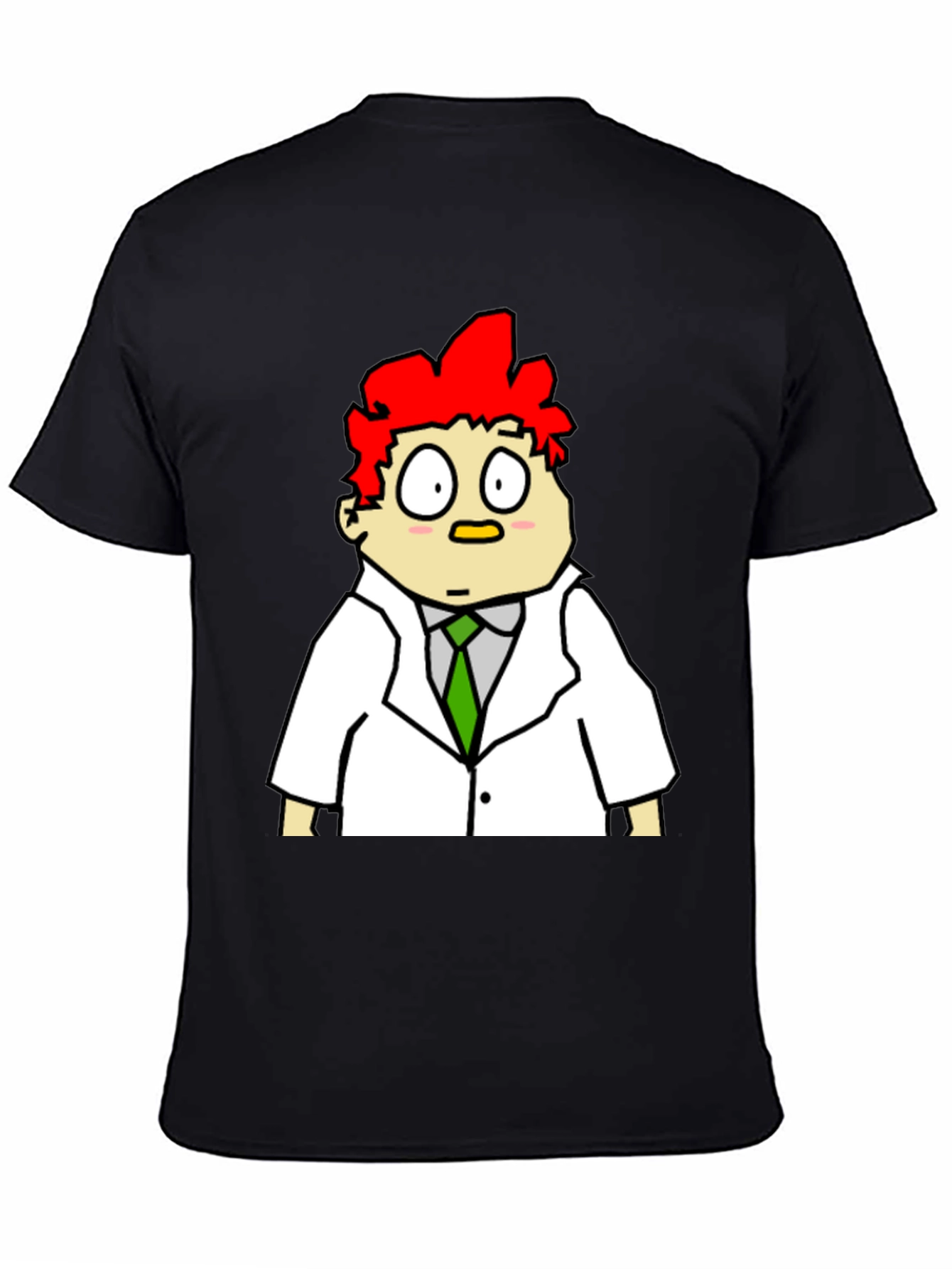 Cartoon Scientist Graphic Tee - Black