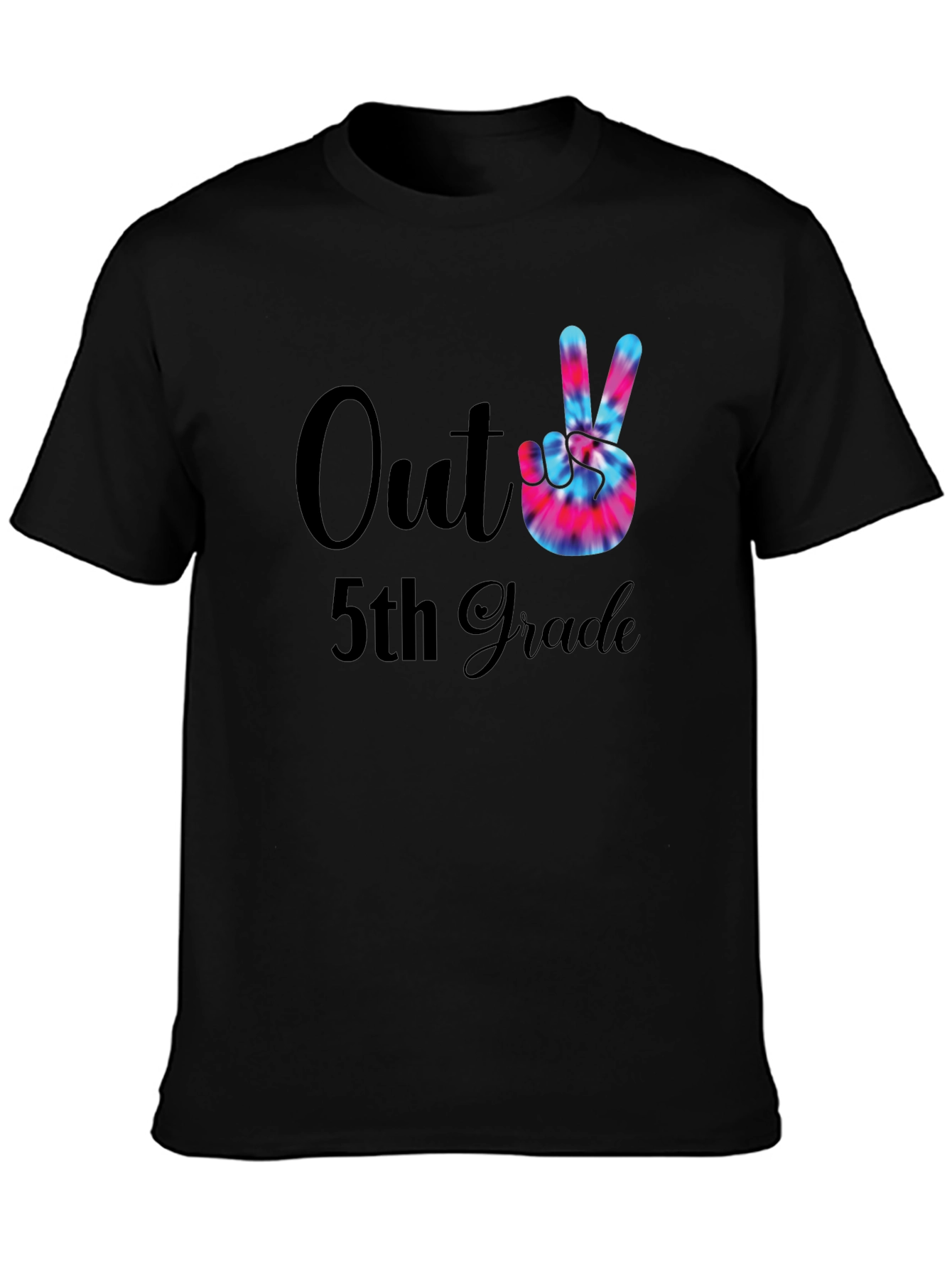 Out of 5th Grade Tie Dye Peace Sign T-Shirt