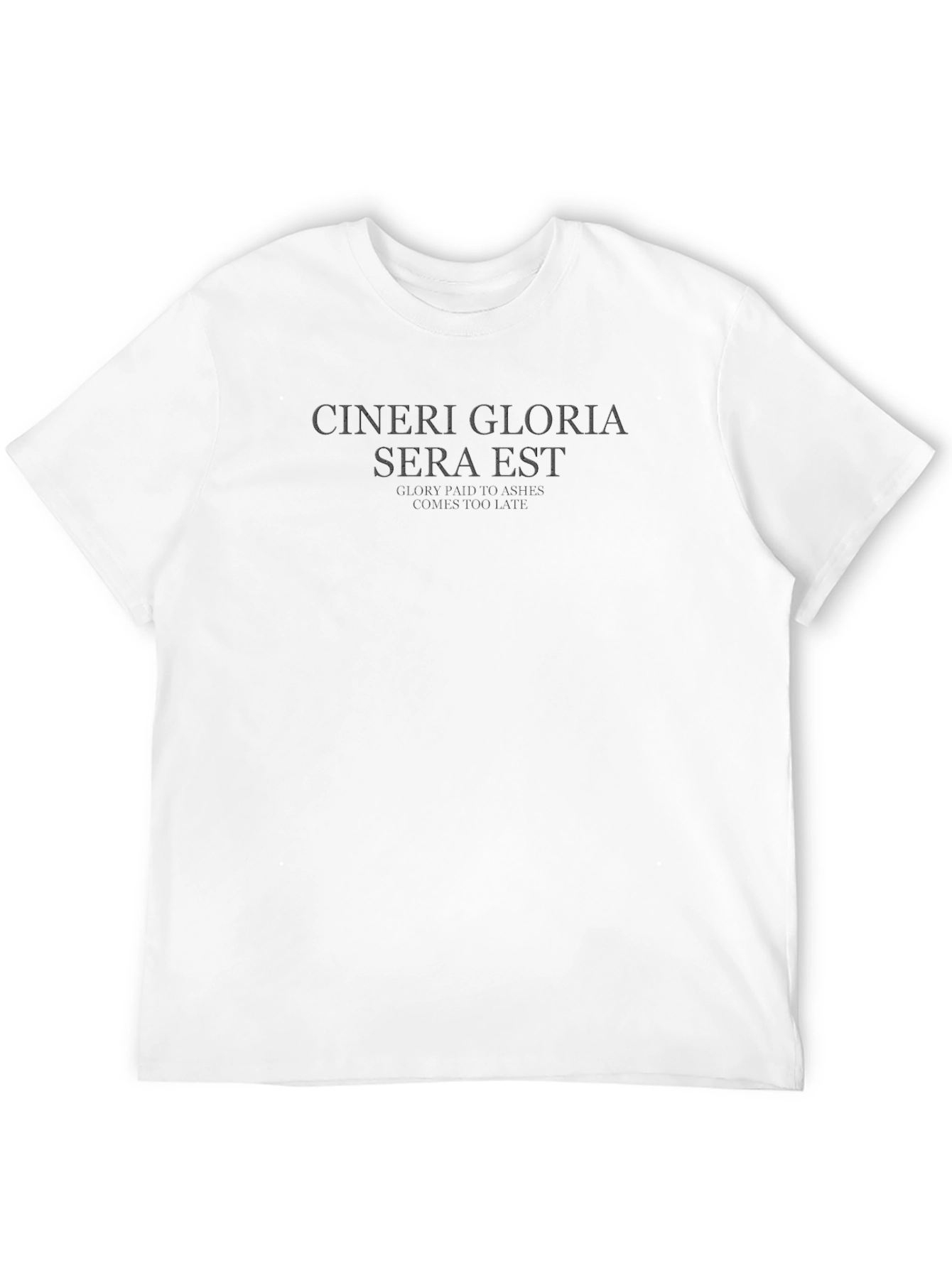 Cineri Gloria Sera Est Mens Black Graphic Tee