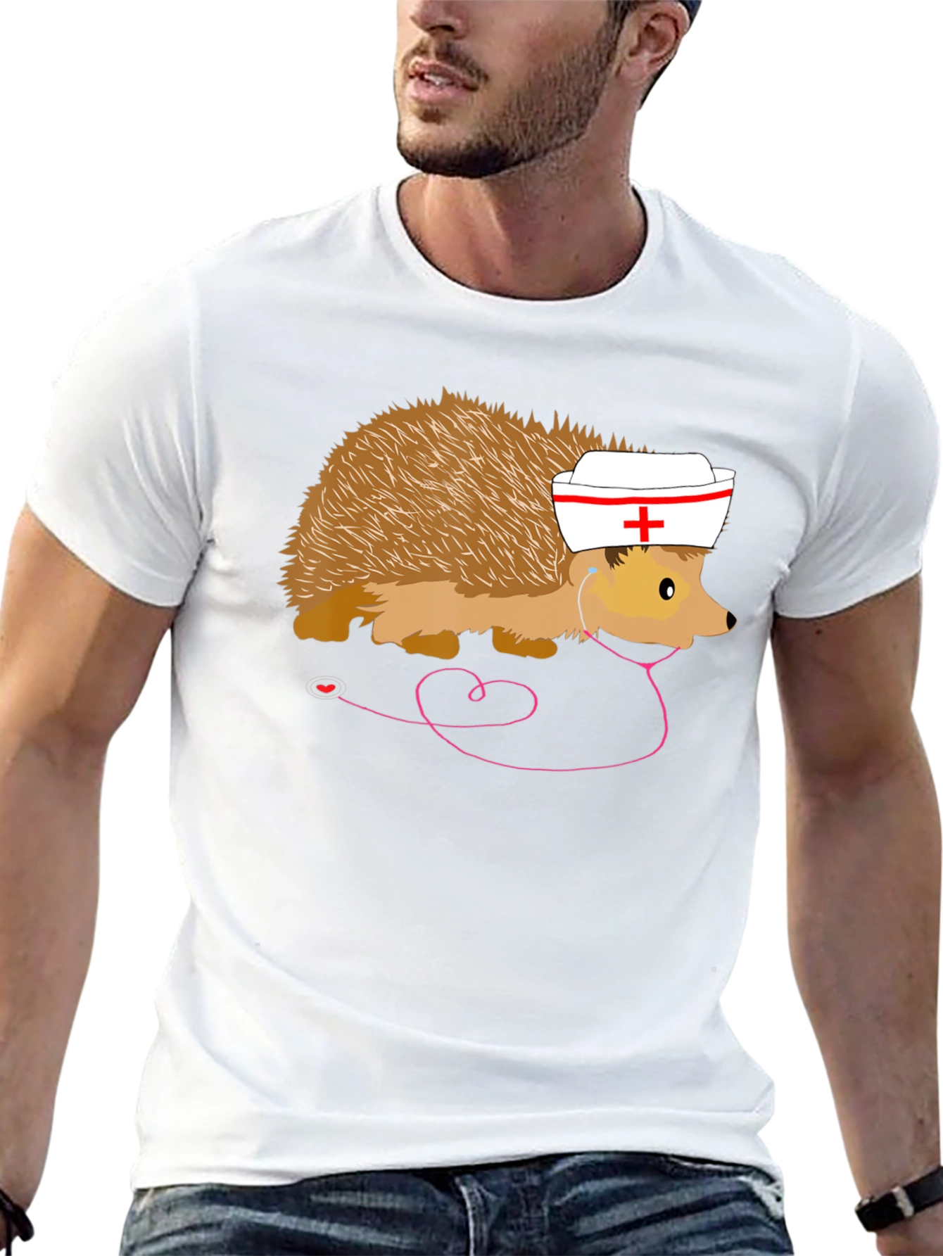 Nurse Hedgehog T-Shirt Funny Medical Staff Tee