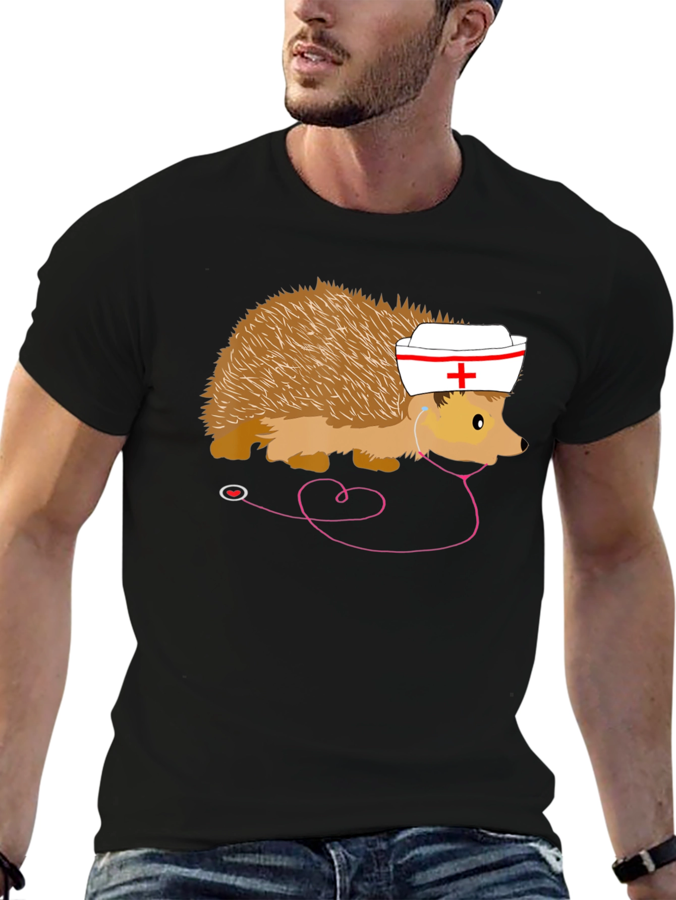 Nurse Hedgehog T-Shirt Funny Medical Staff Tee