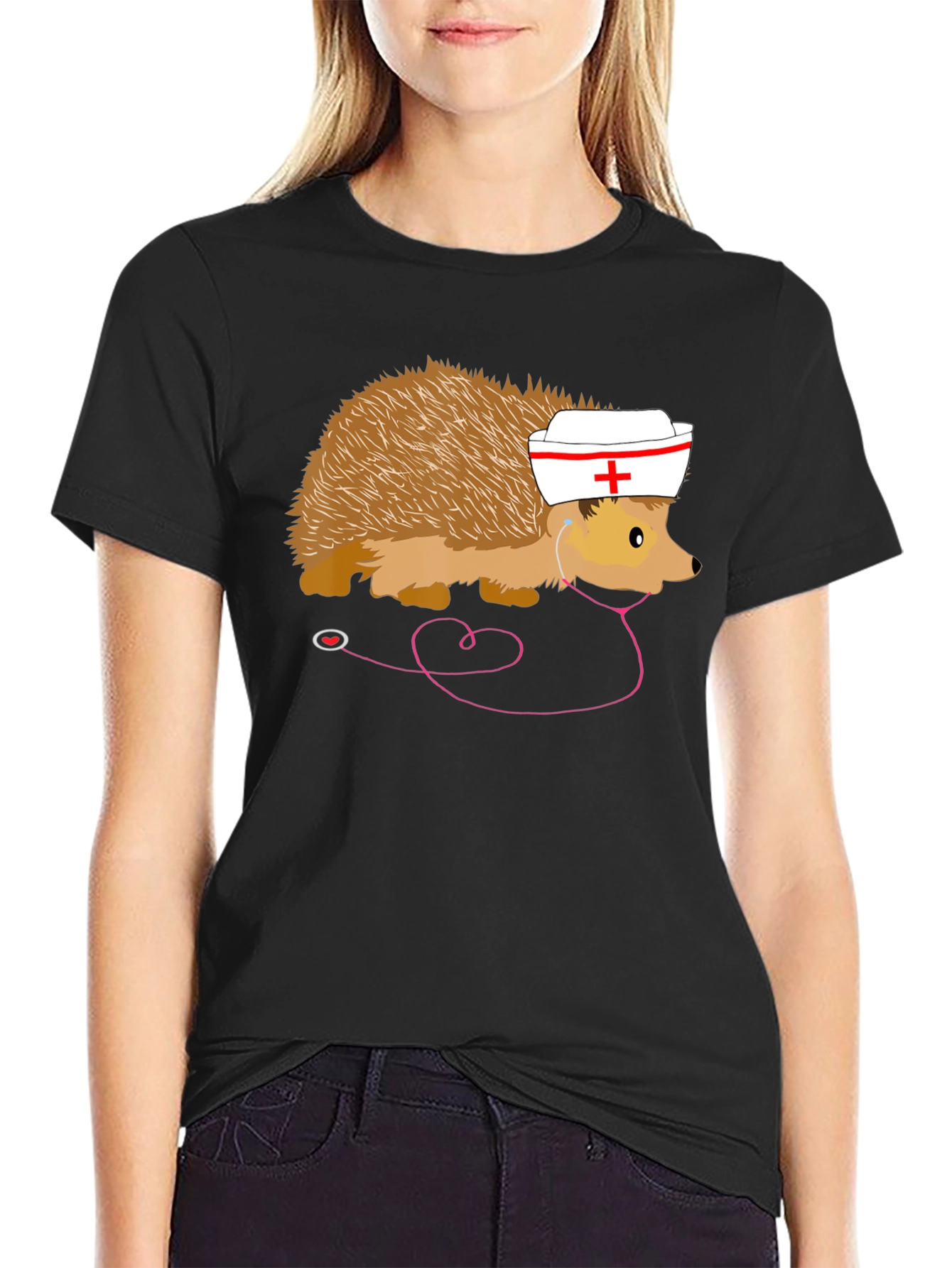 Nurse Hedgehog T-Shirt Funny Medical Staff Tee