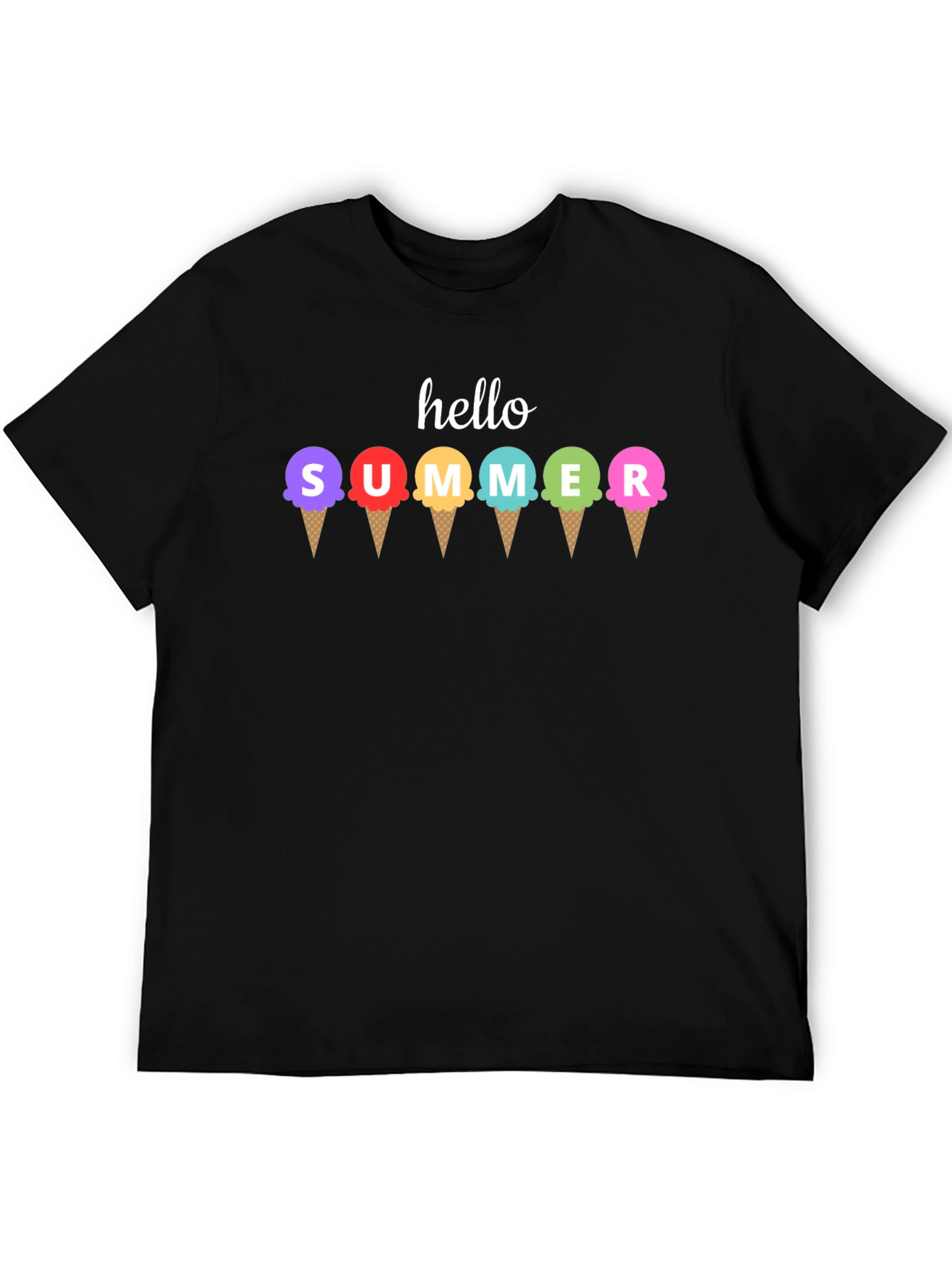 Hello Summer Ice Cream Graphic T-Shirt