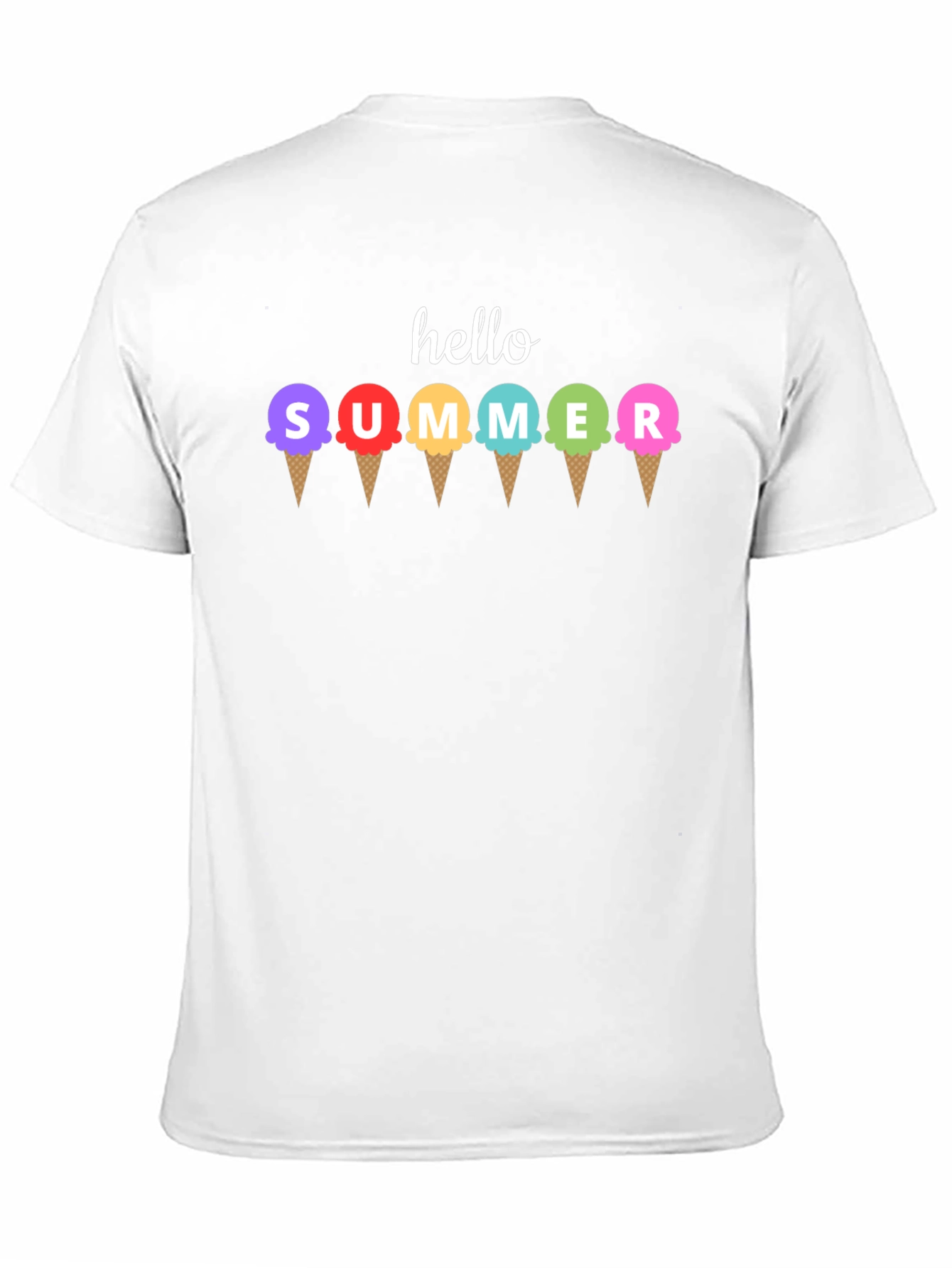 Hello Summer Ice Cream Graphic T-Shirt