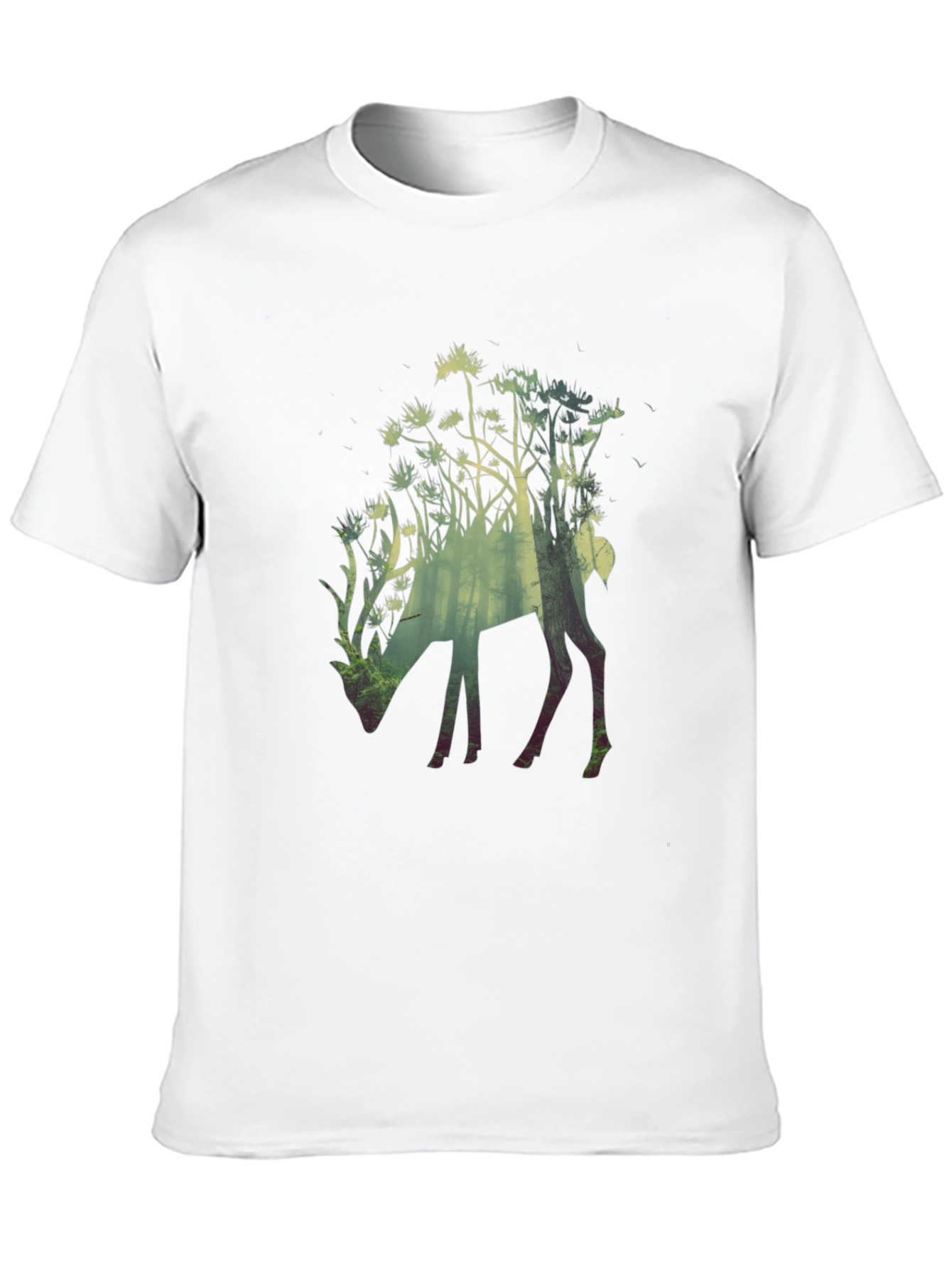 Nature Deer Graphic Tee - Mens Black T-Shirt
