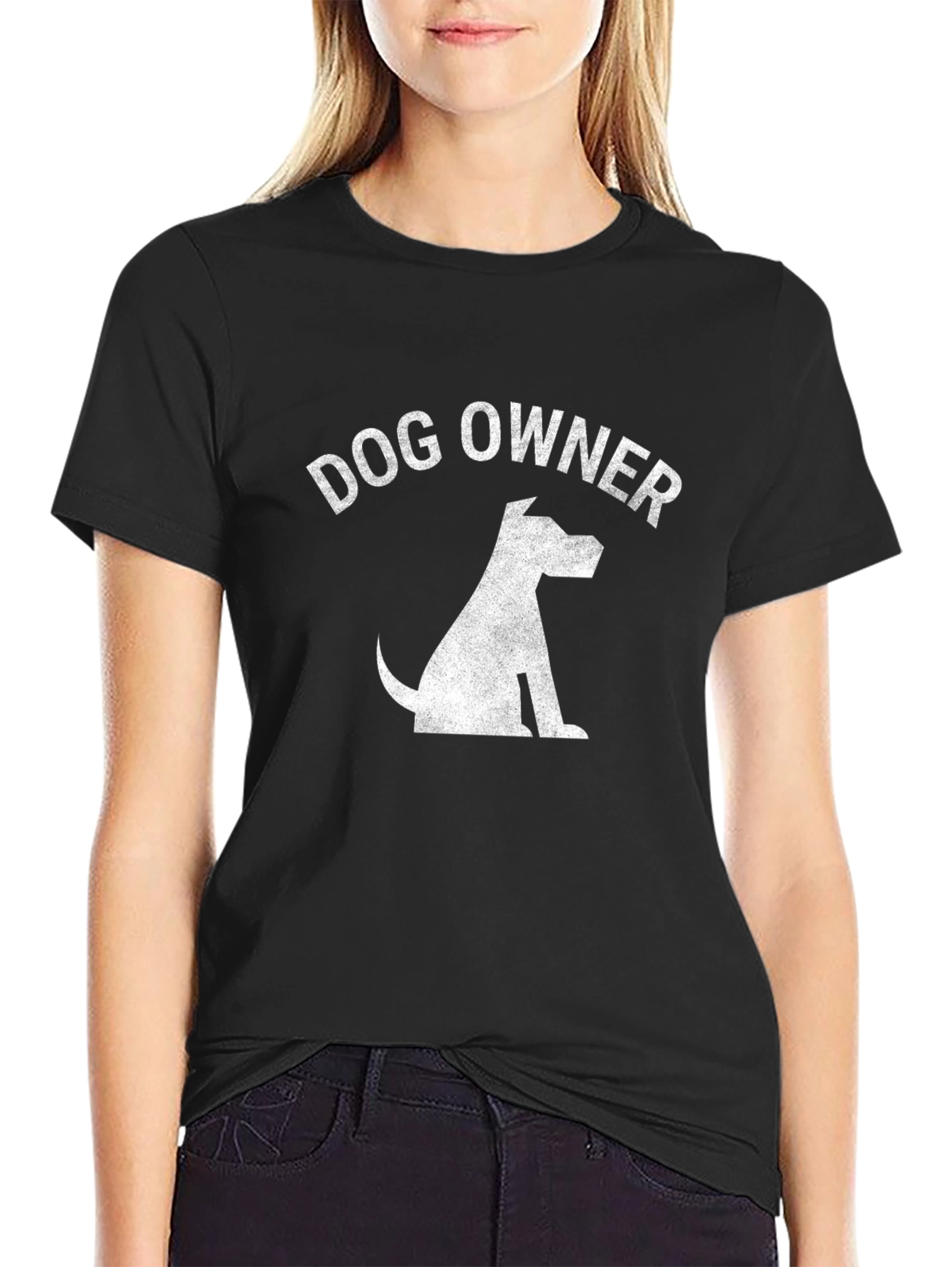 Dog Owner Graphic Tee - Black Cotton Casual T-Shirt