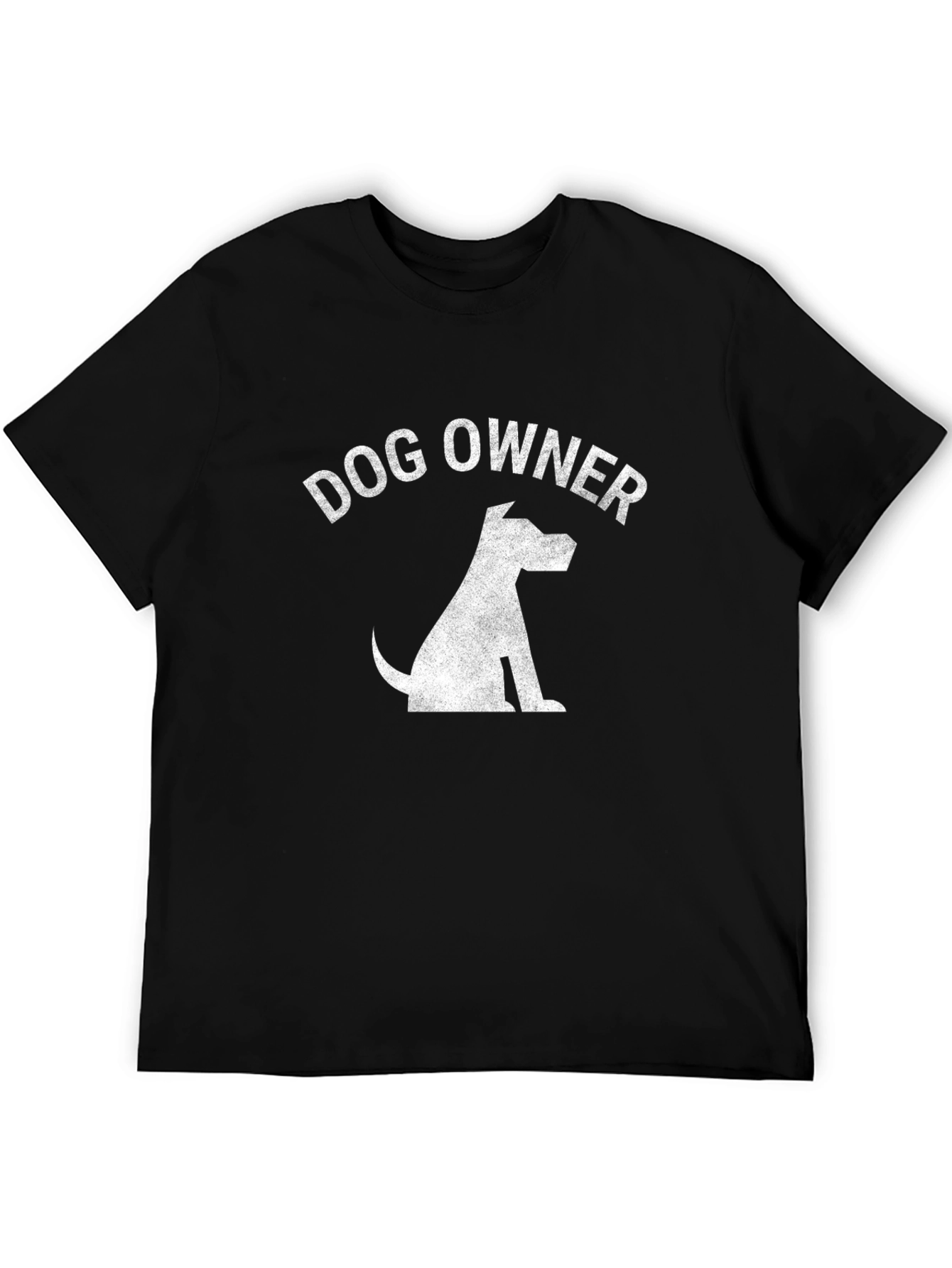 Dog Owner Graphic Tee - Black Cotton Casual T-Shirt