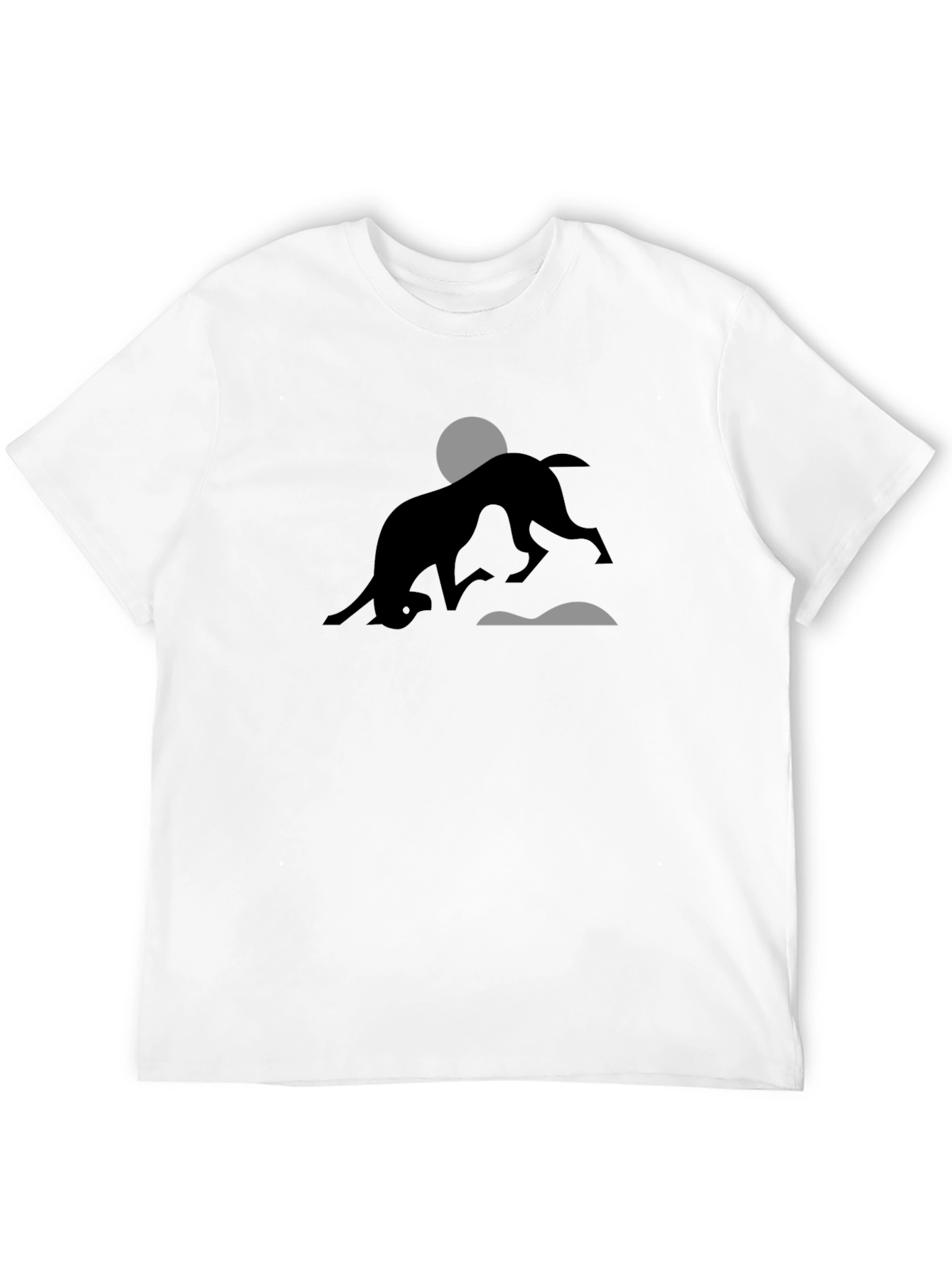 Abstract Dog Silhouette Graphic Tee - Black