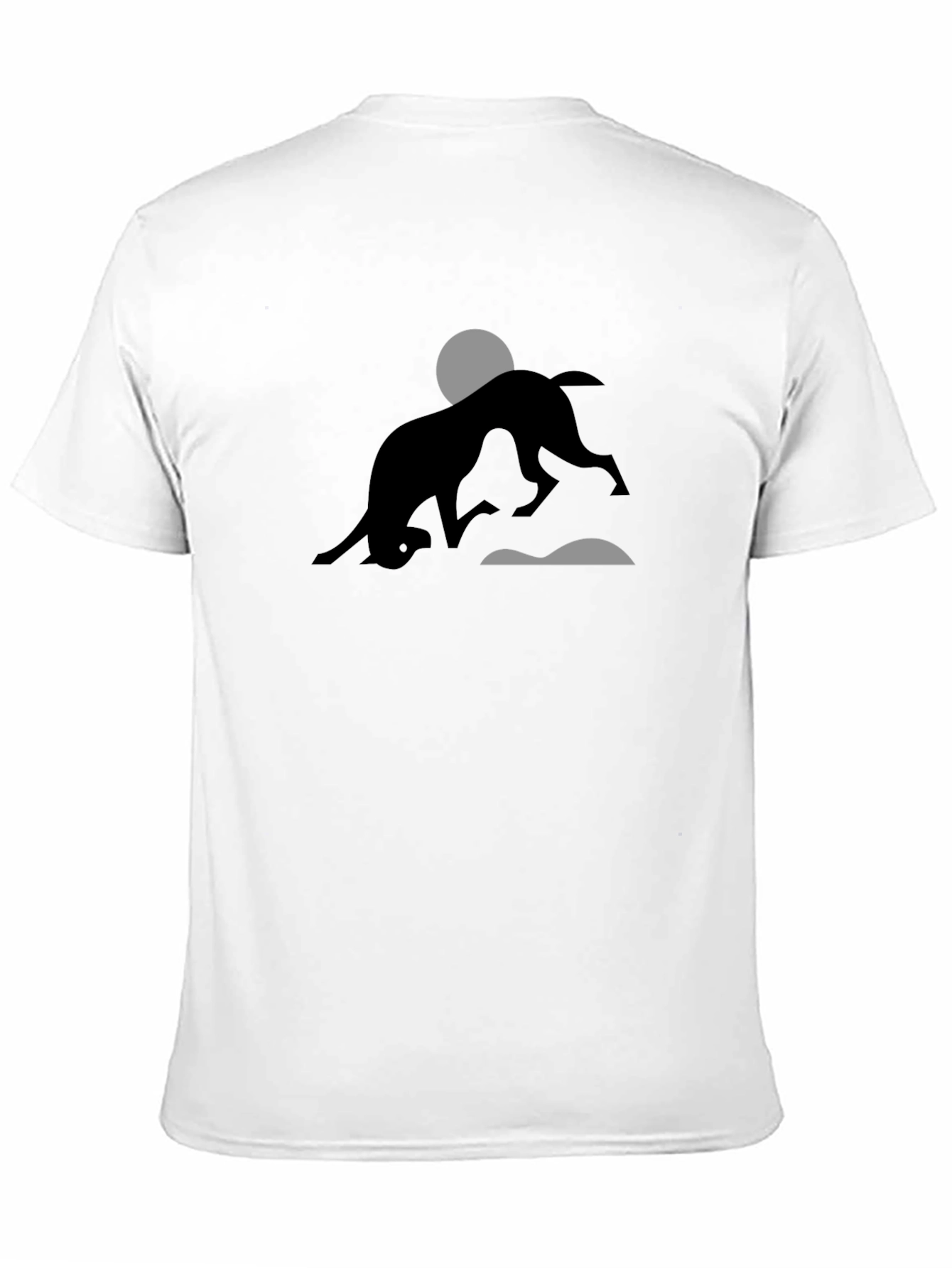 Abstract Dog Silhouette Graphic Tee - Black
