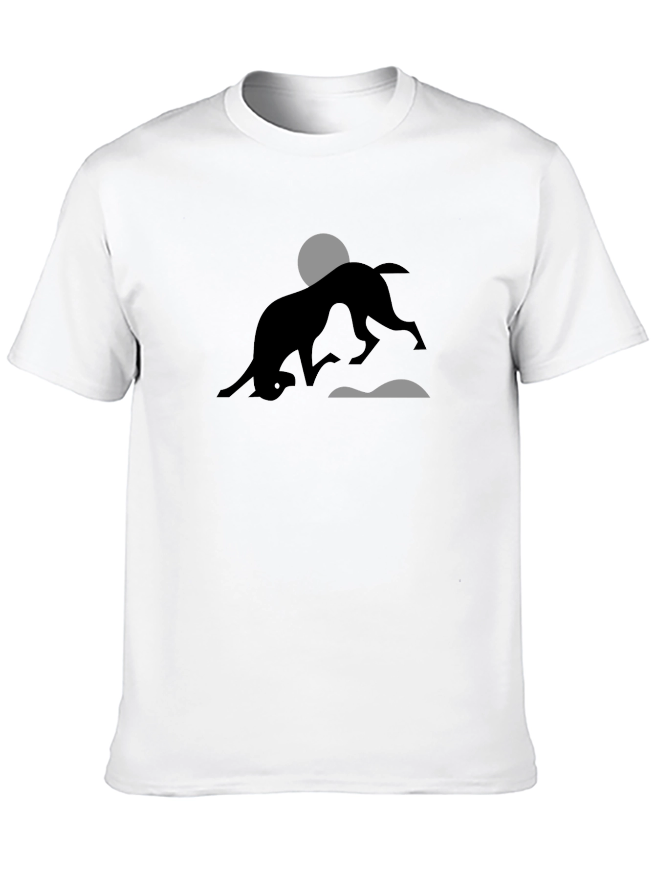 Abstract Dog Silhouette Graphic Tee - Black