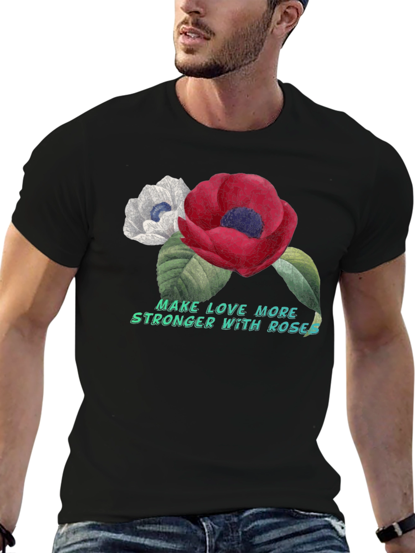 Floral Rose Graphic T-Shirt - Love & Strength
