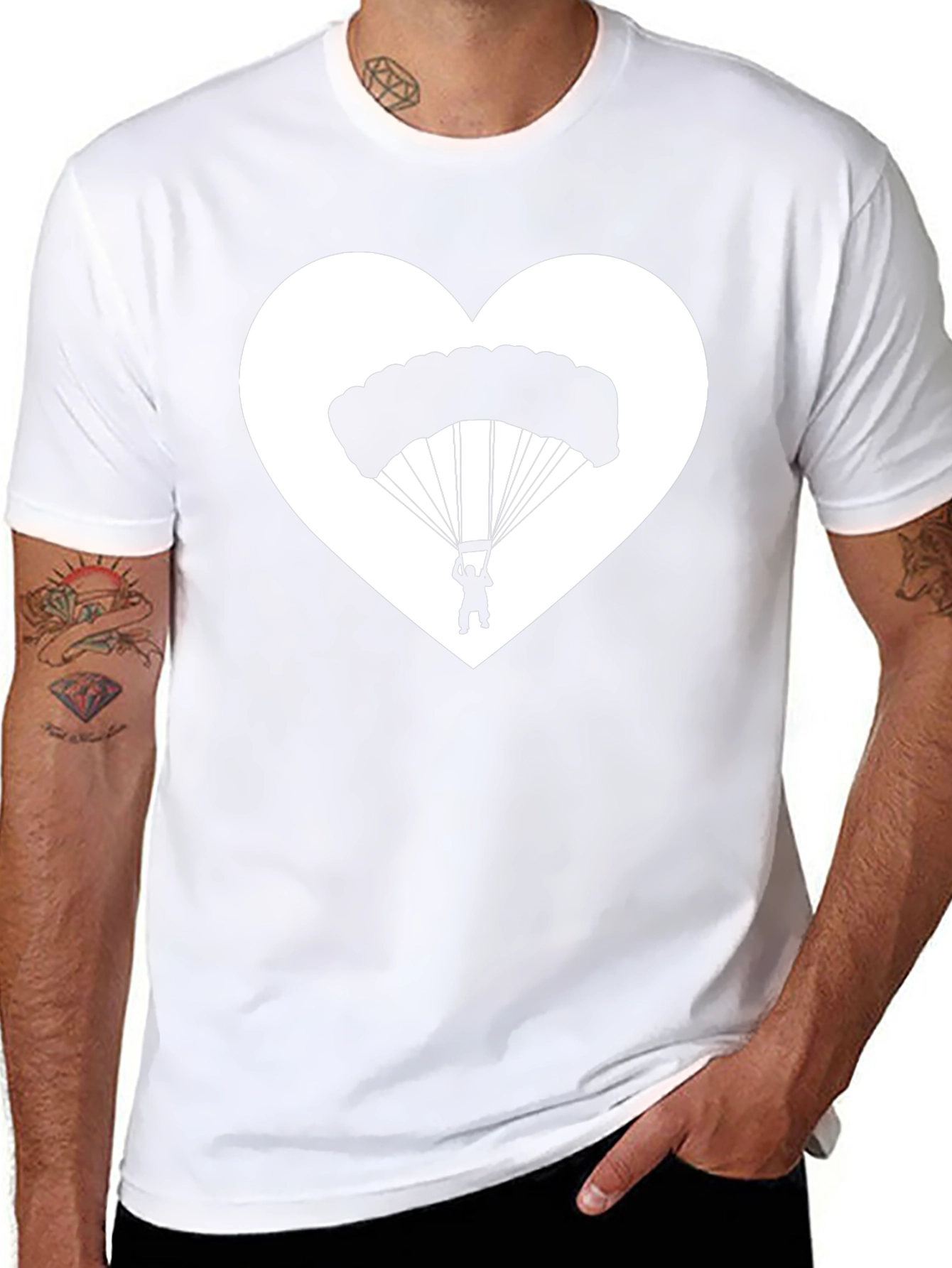 Parachuting Heart Graphic T-Shirt