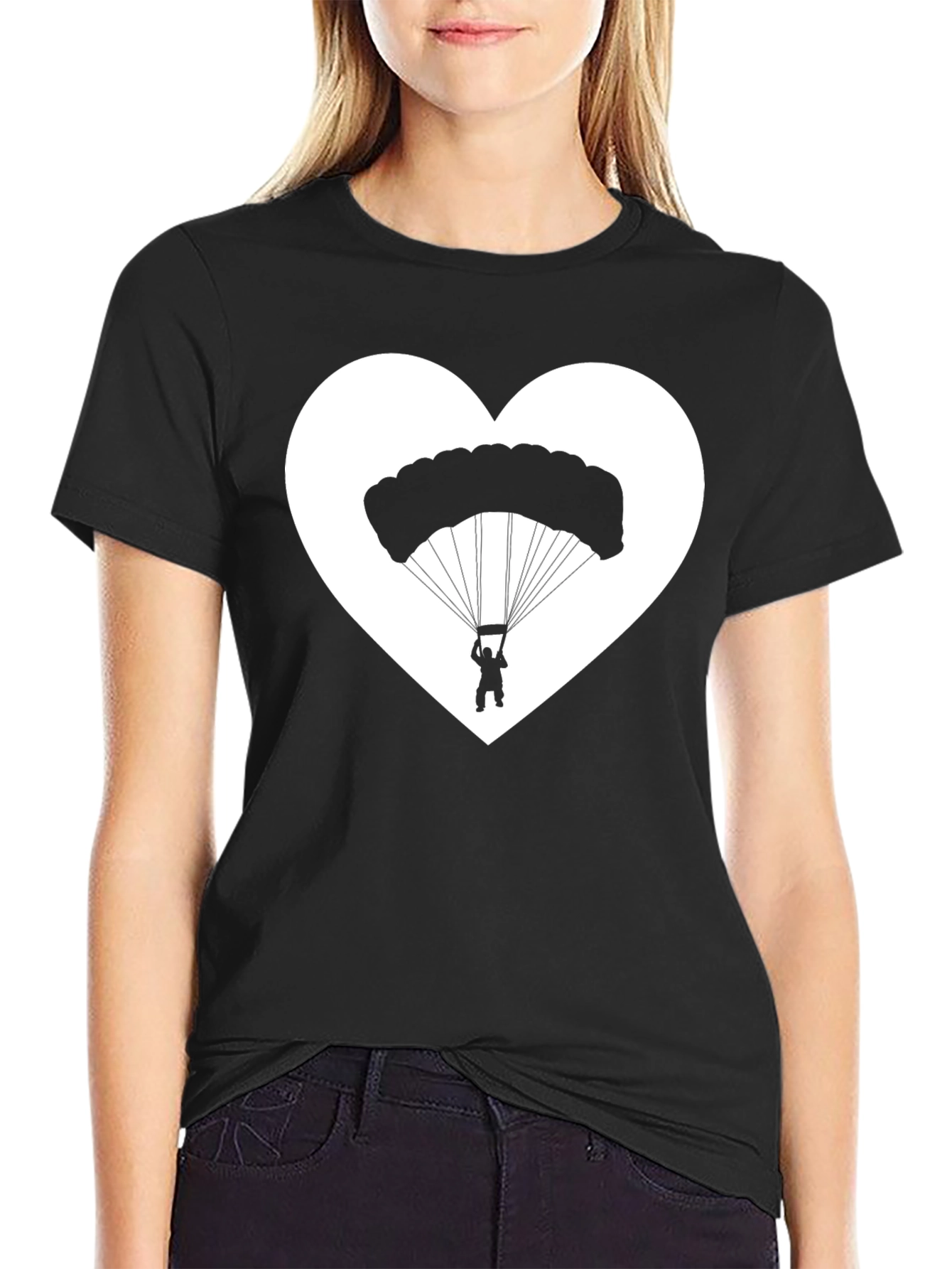Parachuting Heart Graphic T-Shirt