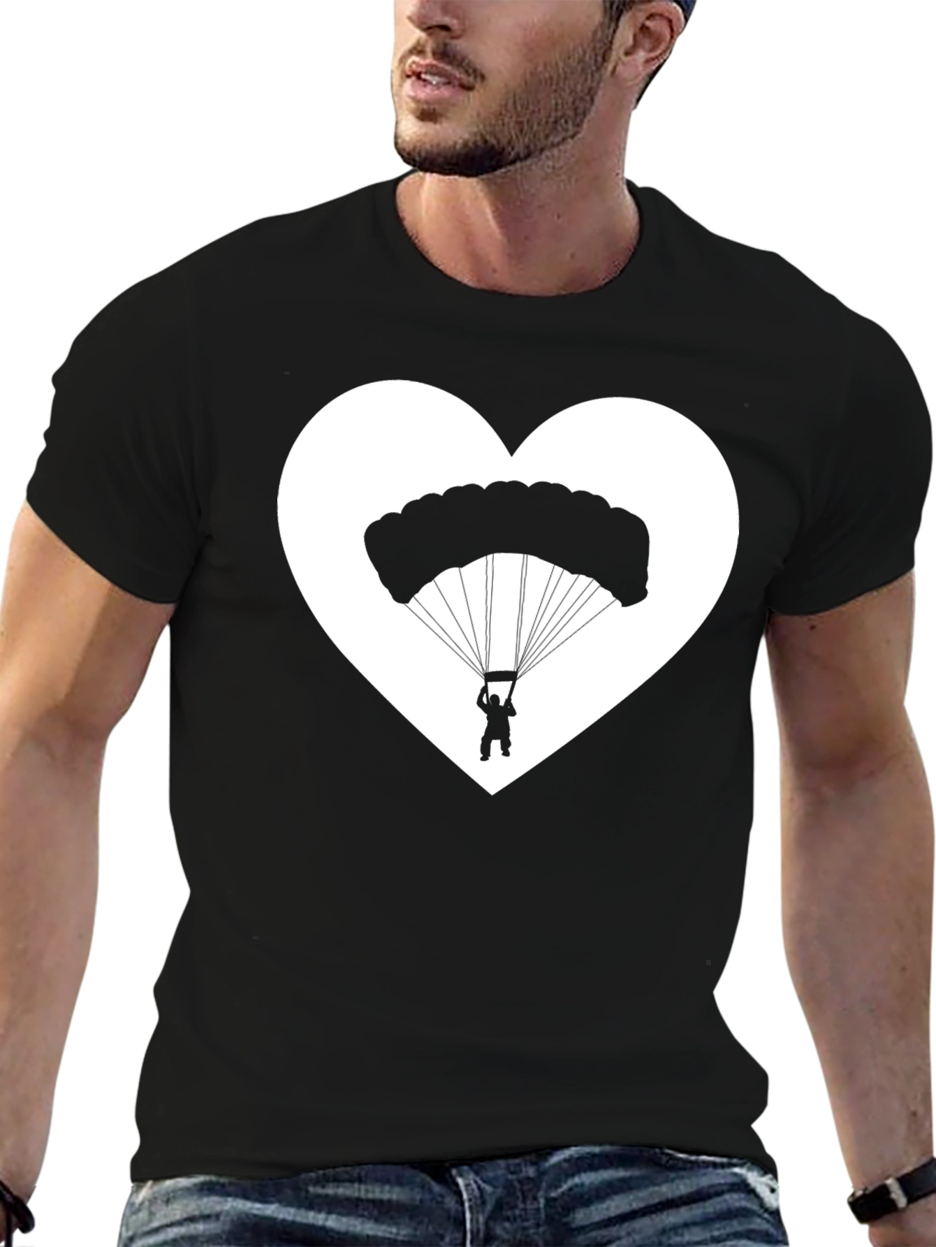 Parachuting Heart Graphic T-Shirt