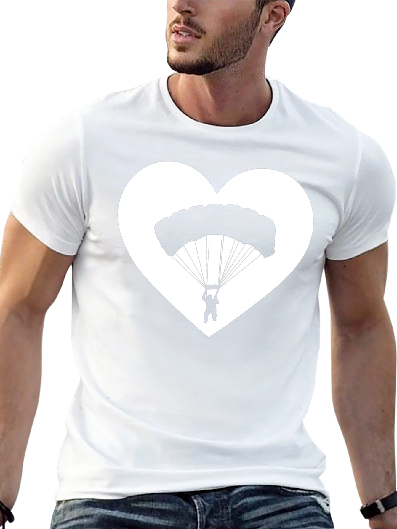 Parachuting Heart Graphic T-Shirt