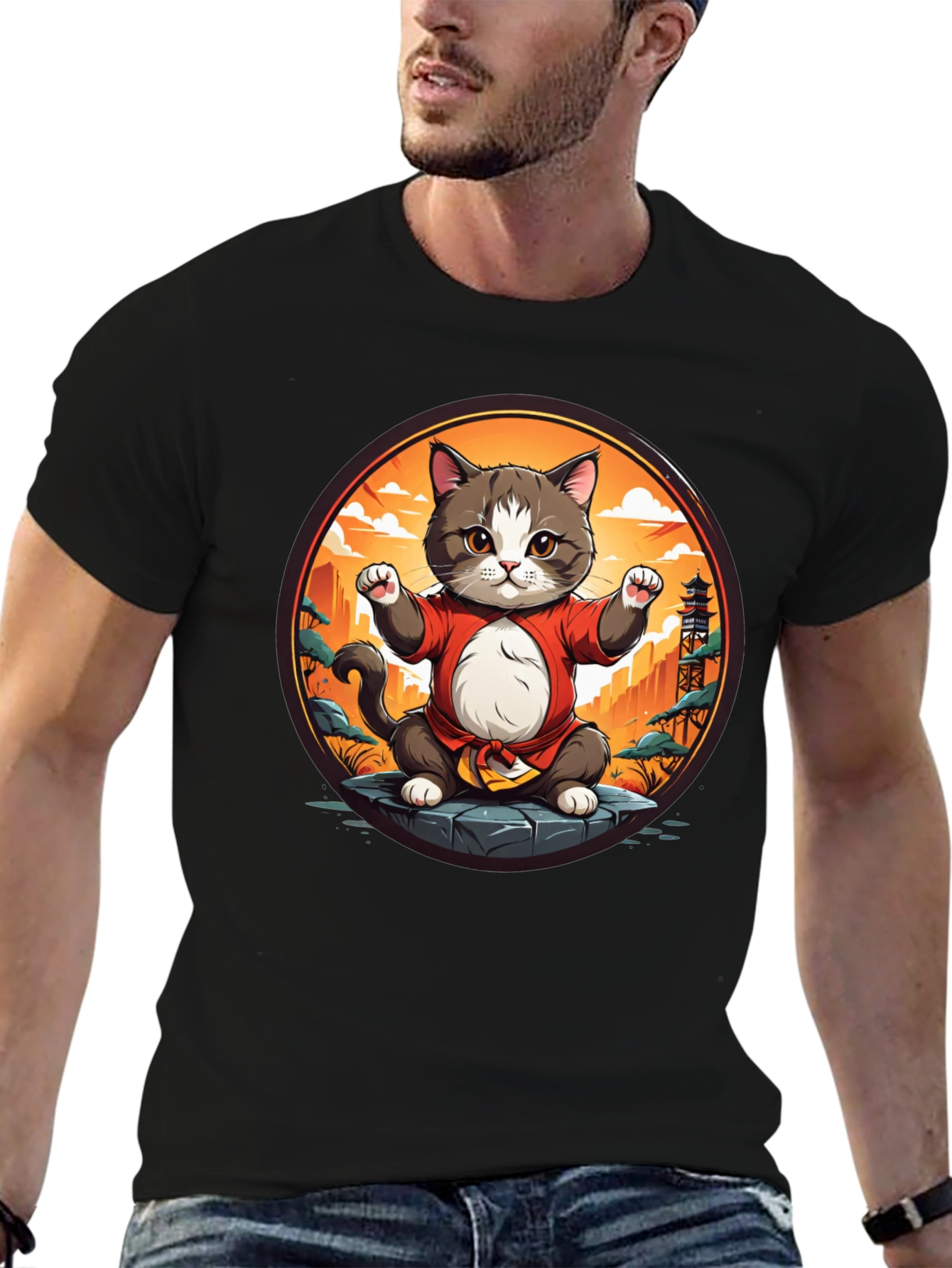 Martial Arts Cat T-Shirt - Karate Kitten Tee